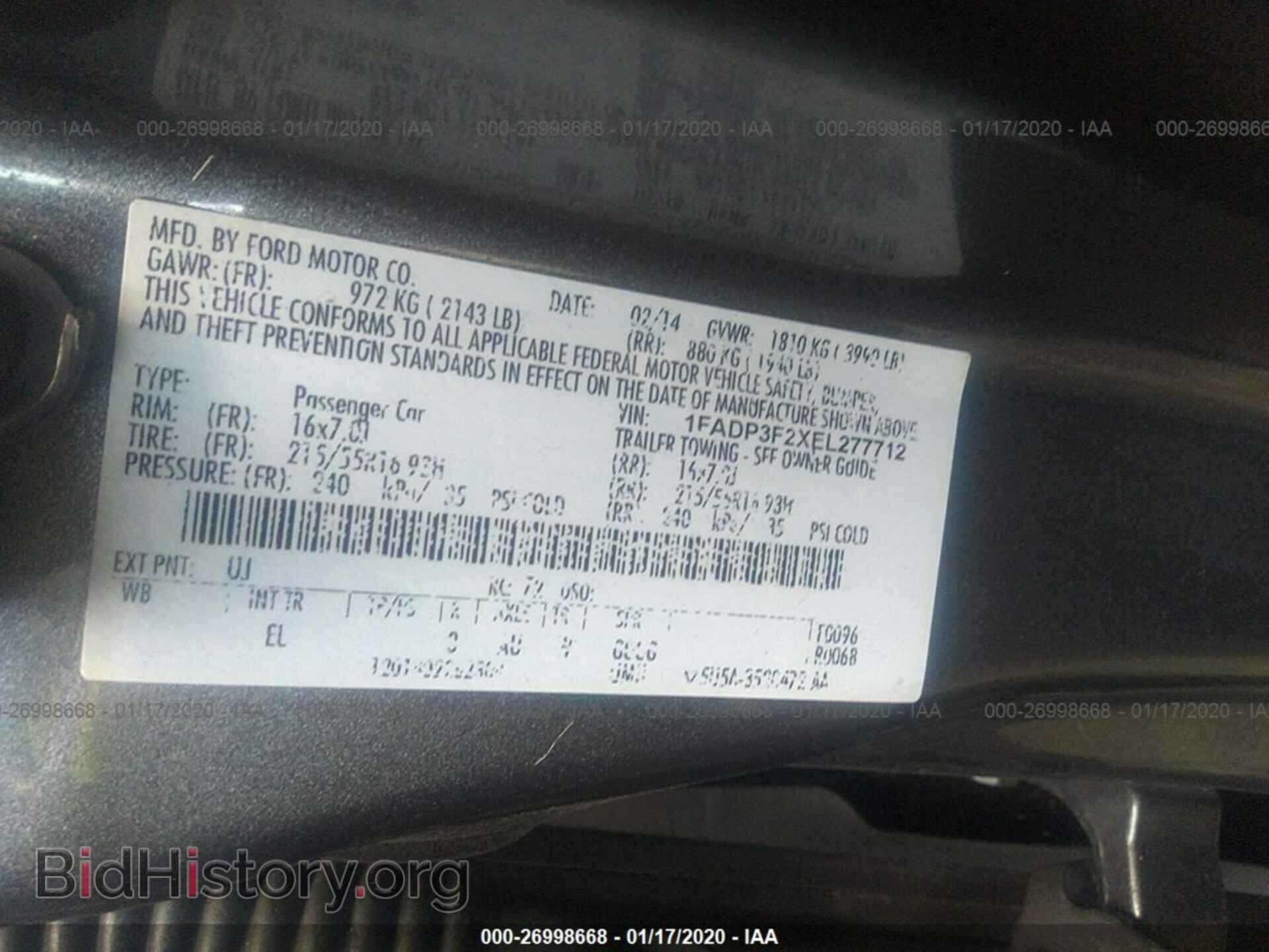 2014 FORD FOCUS - VIN: 1FADP3F2XEL277712 - Фото 9