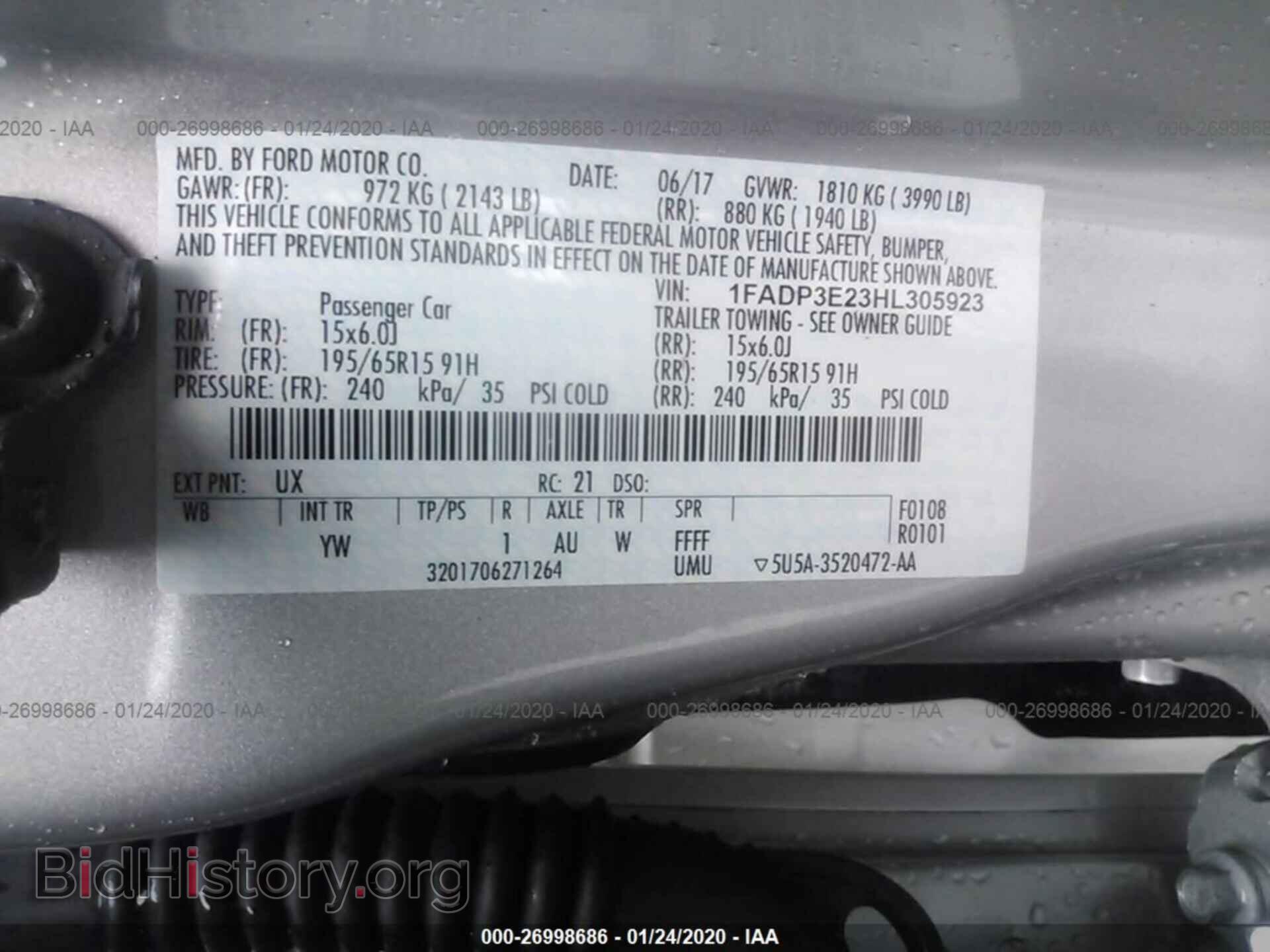 2017 FORD FOCUS - VIN: 1FADP3E23HL305923 - Photo 8