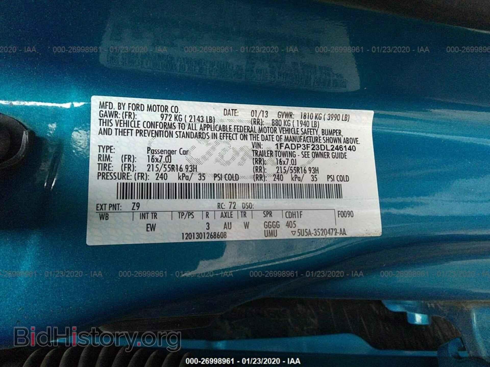 2013 FORD FOCUS - VIN: 1FADP3F23DL246140 - Фото 9