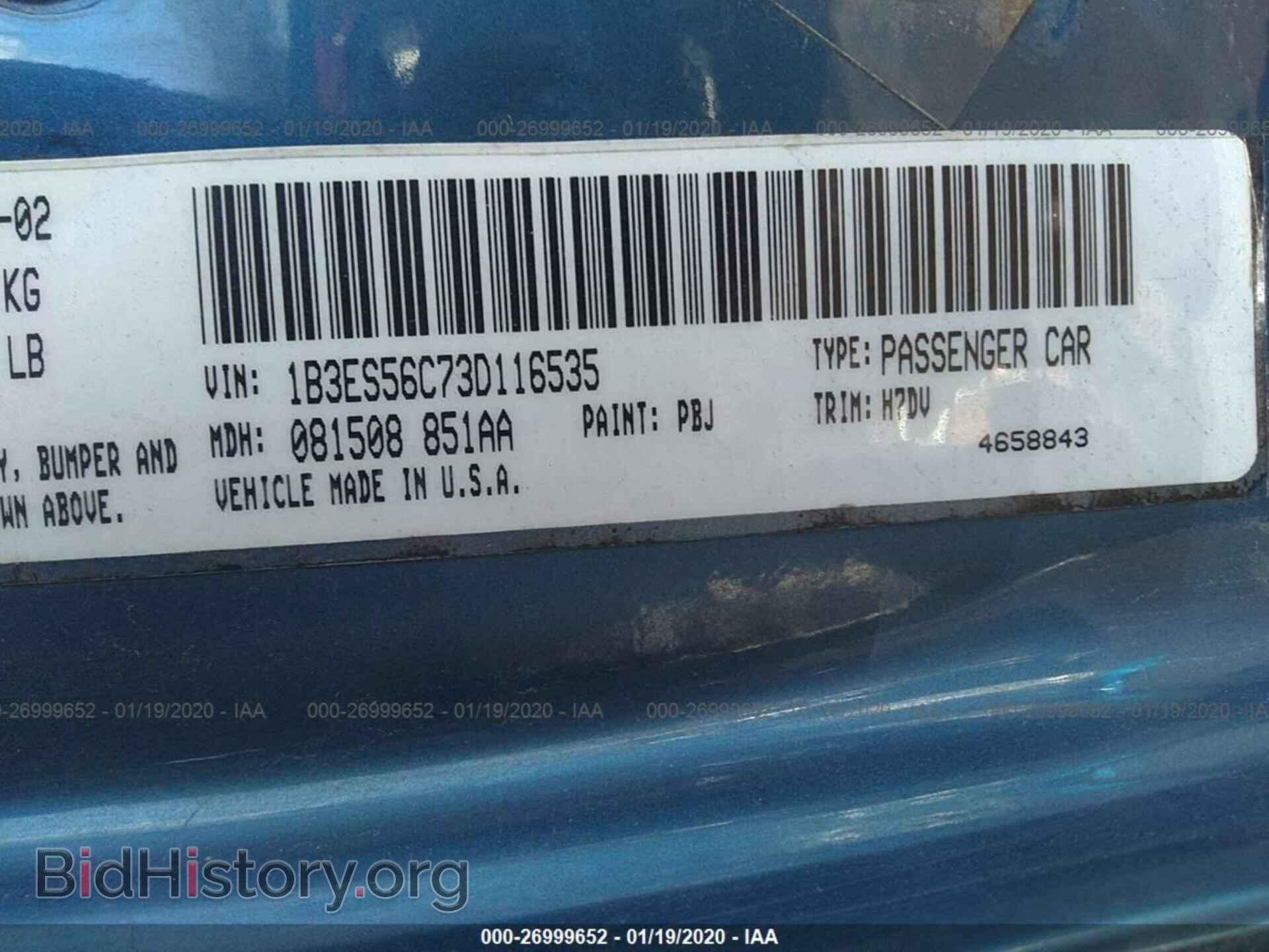 2003 DODGE NEON - VIN: 1B3ES56C73D116535 - Photo 9