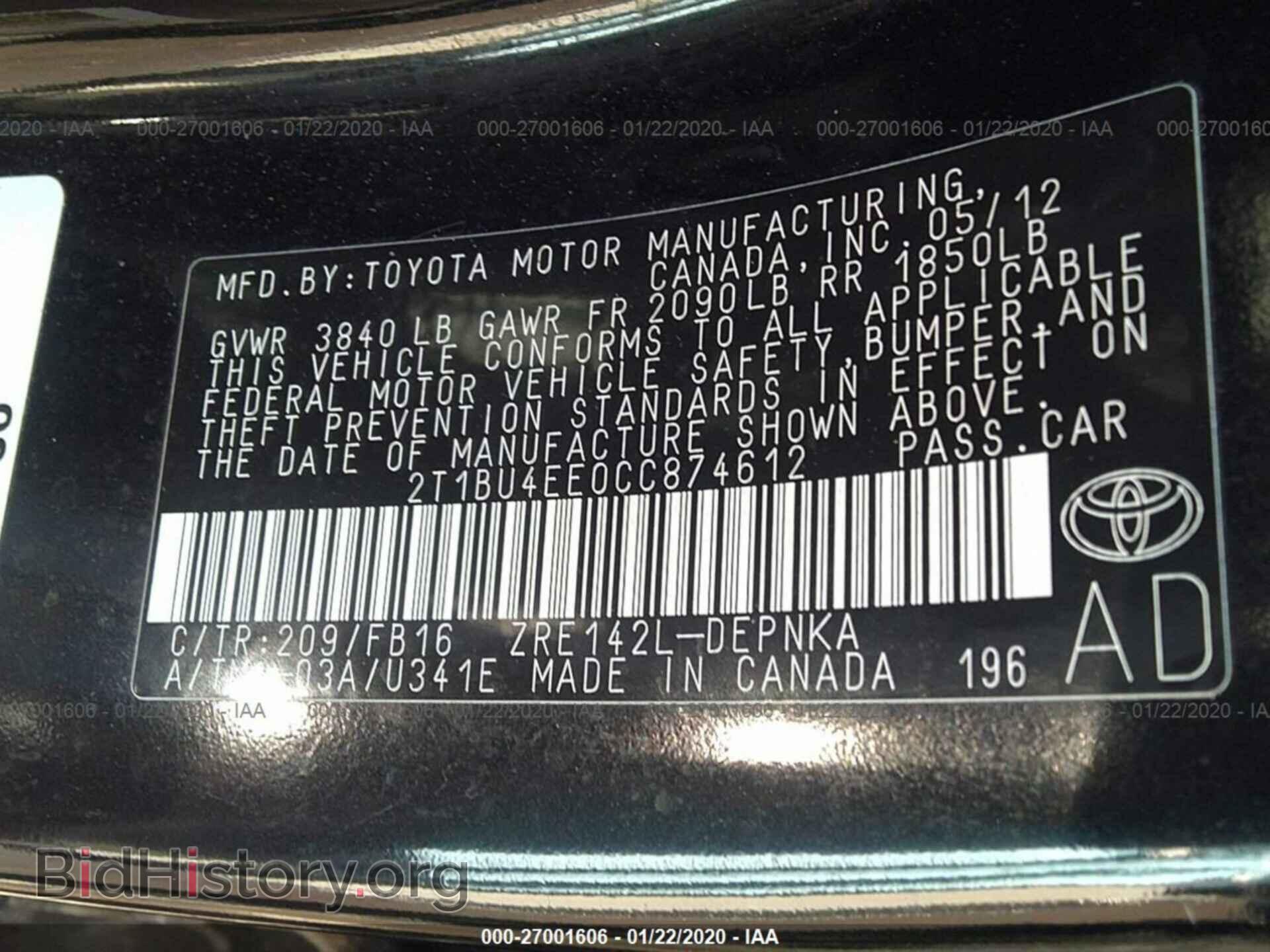 2012 TOYOTA COROLLA - VIN: 2T1BU4EE0CC874612 - Photo 9