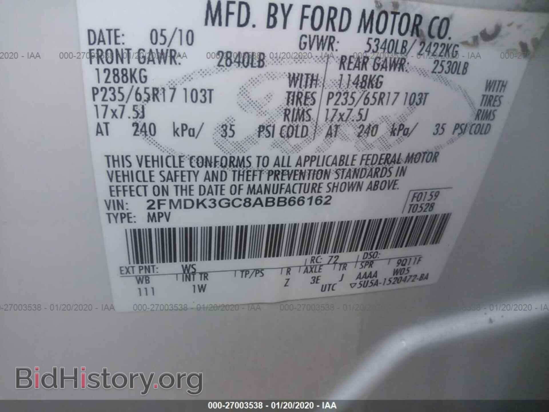 2010 FORD EDGE - VIN: 2FMDK3GC8ABB66162 - Photo 9