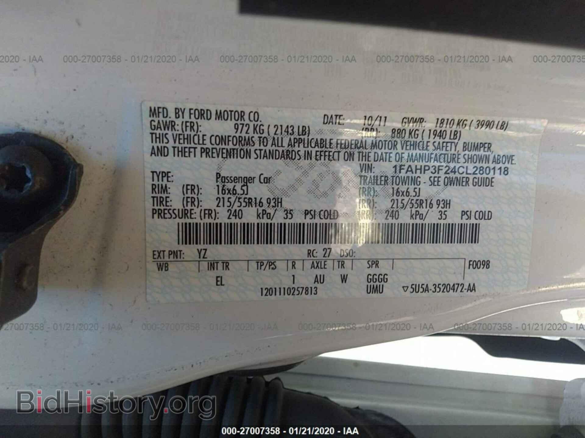 2012 FORD FOCUS - VIN: 1FAHP3F24CL280118 - Фото 9