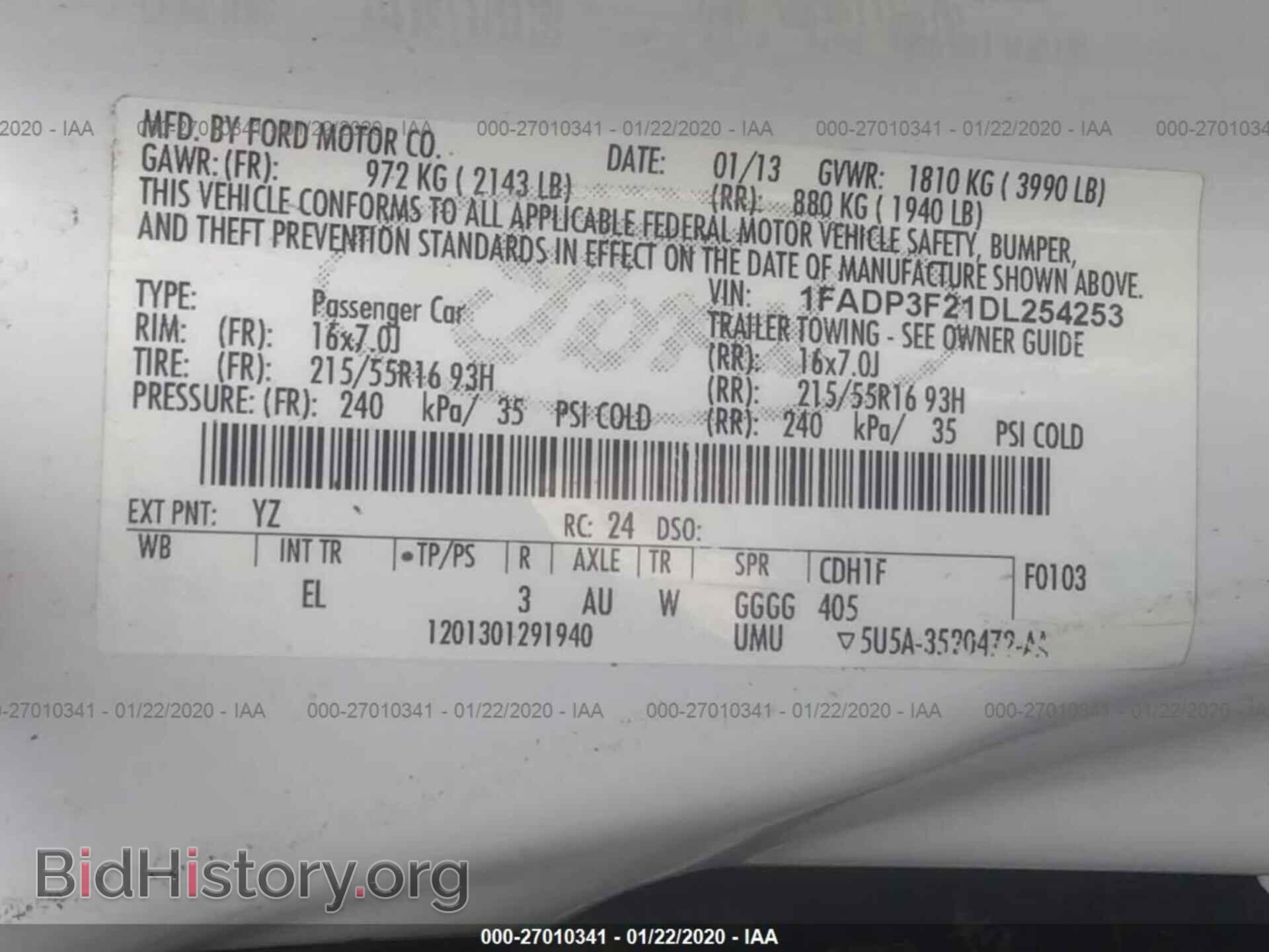 2013 FORD FOCUS - VIN: 1FADP3F21DL254253 - Фото 9