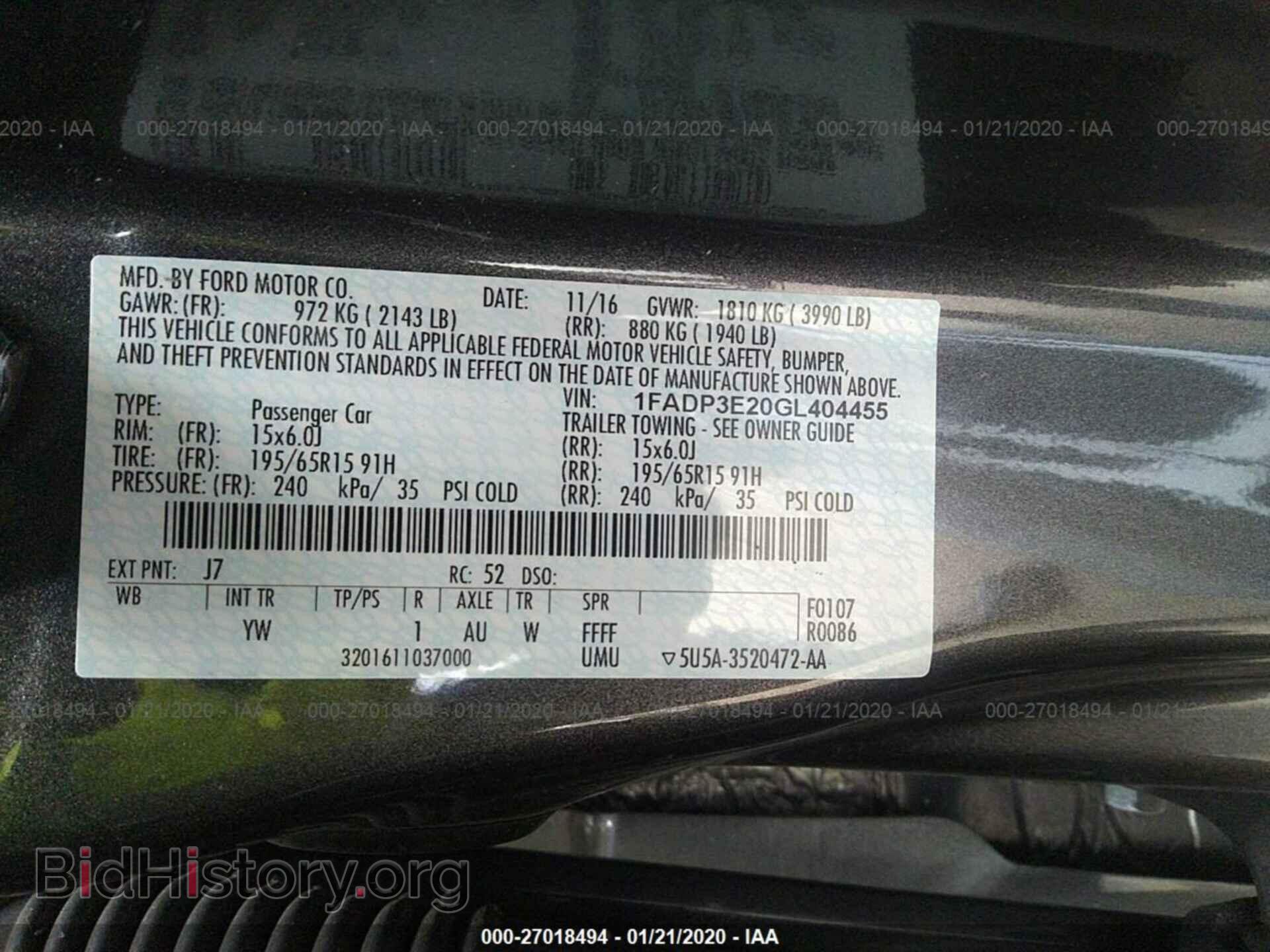 2016 FORD FOCUS - VIN: 1FADP3E20GL404455 - Photo 9