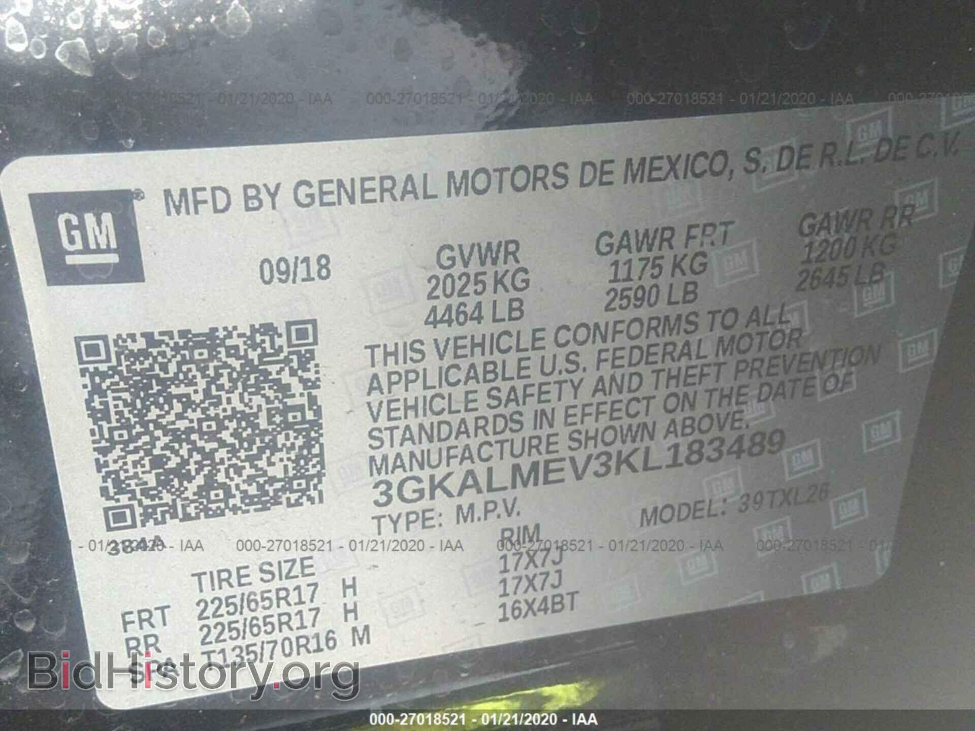 2019 GMC TERRAIN - VIN: 3GKALMEV3KL183489 - Photo 9