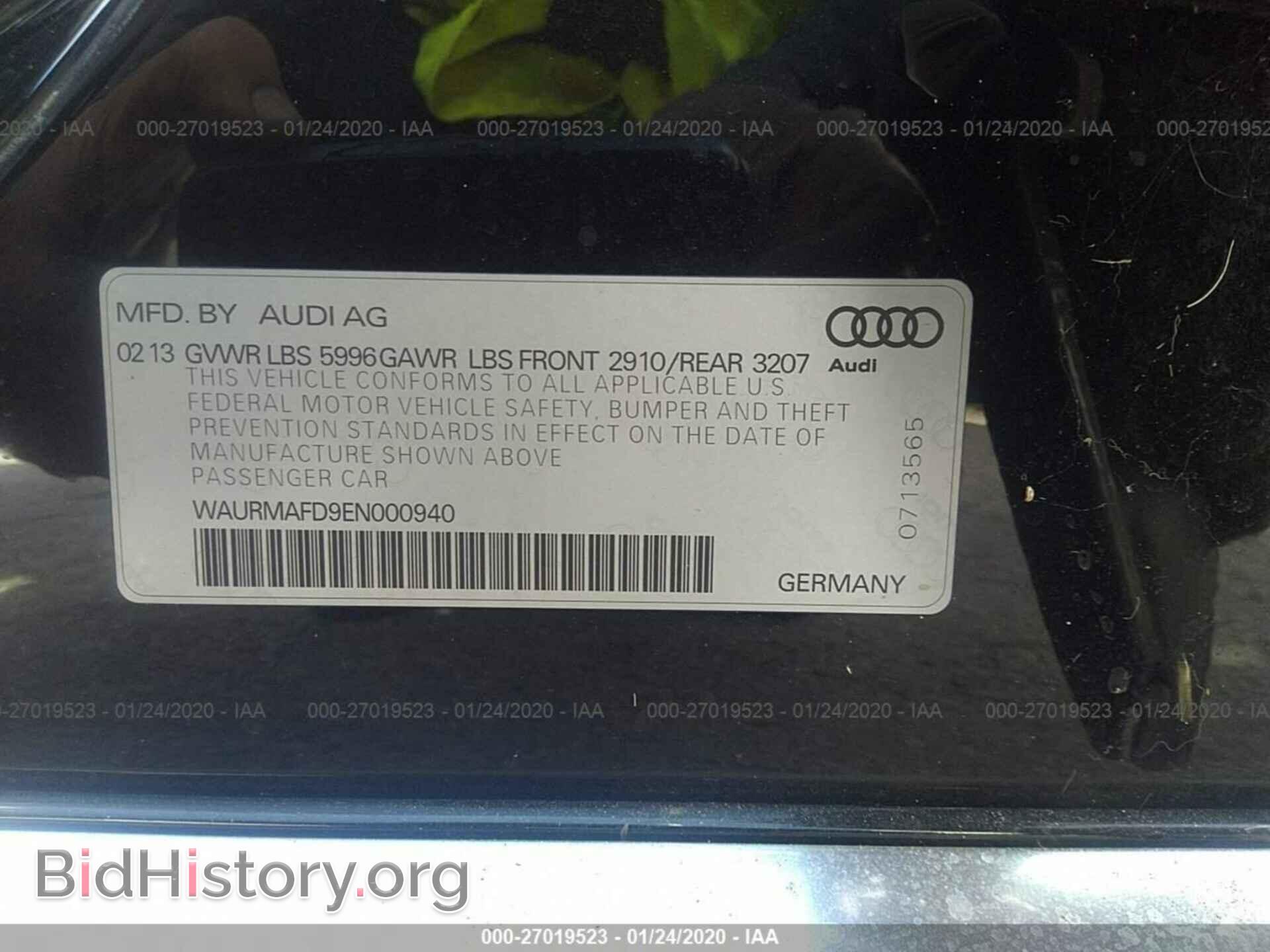 2014 AUDI A8 - VIN: WAURMAFD9EN000940 - Фото 9