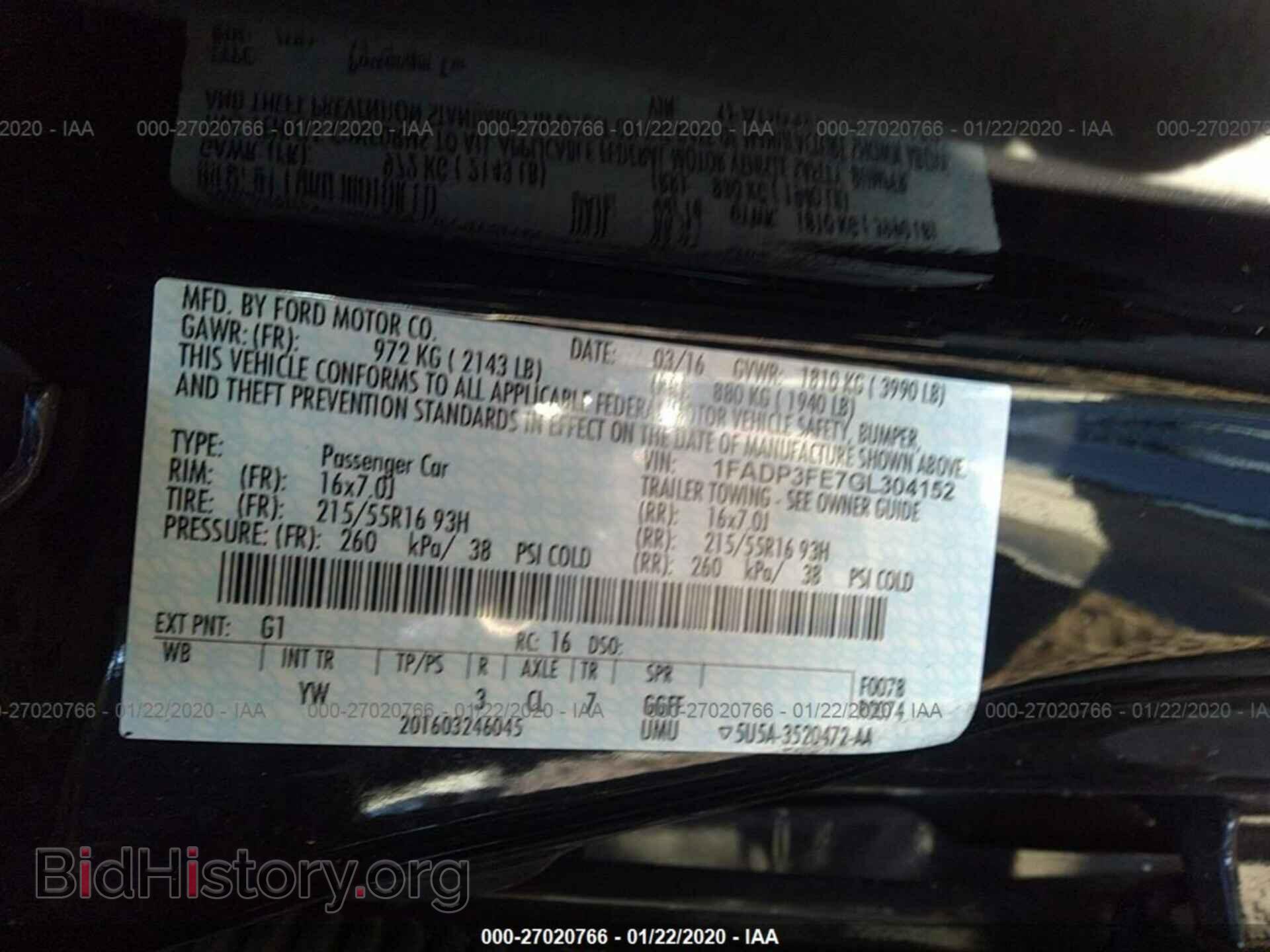 2016 FORD FOCUS - VIN: 1FADP3FE7GL304152 - Фото 9