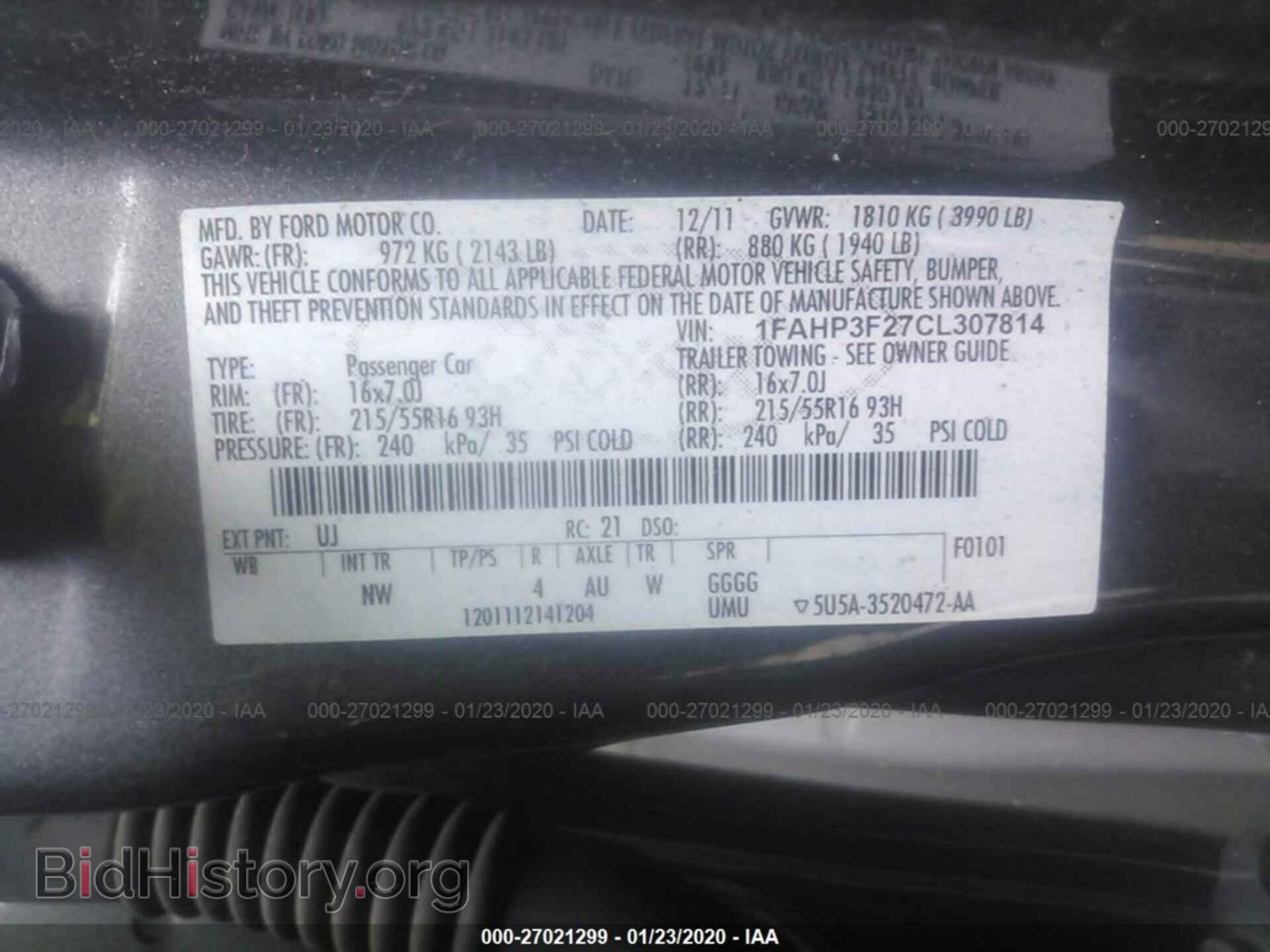 2012 FORD FOCUS - VIN: 1FAHP3F27CL307814 - Photo 9