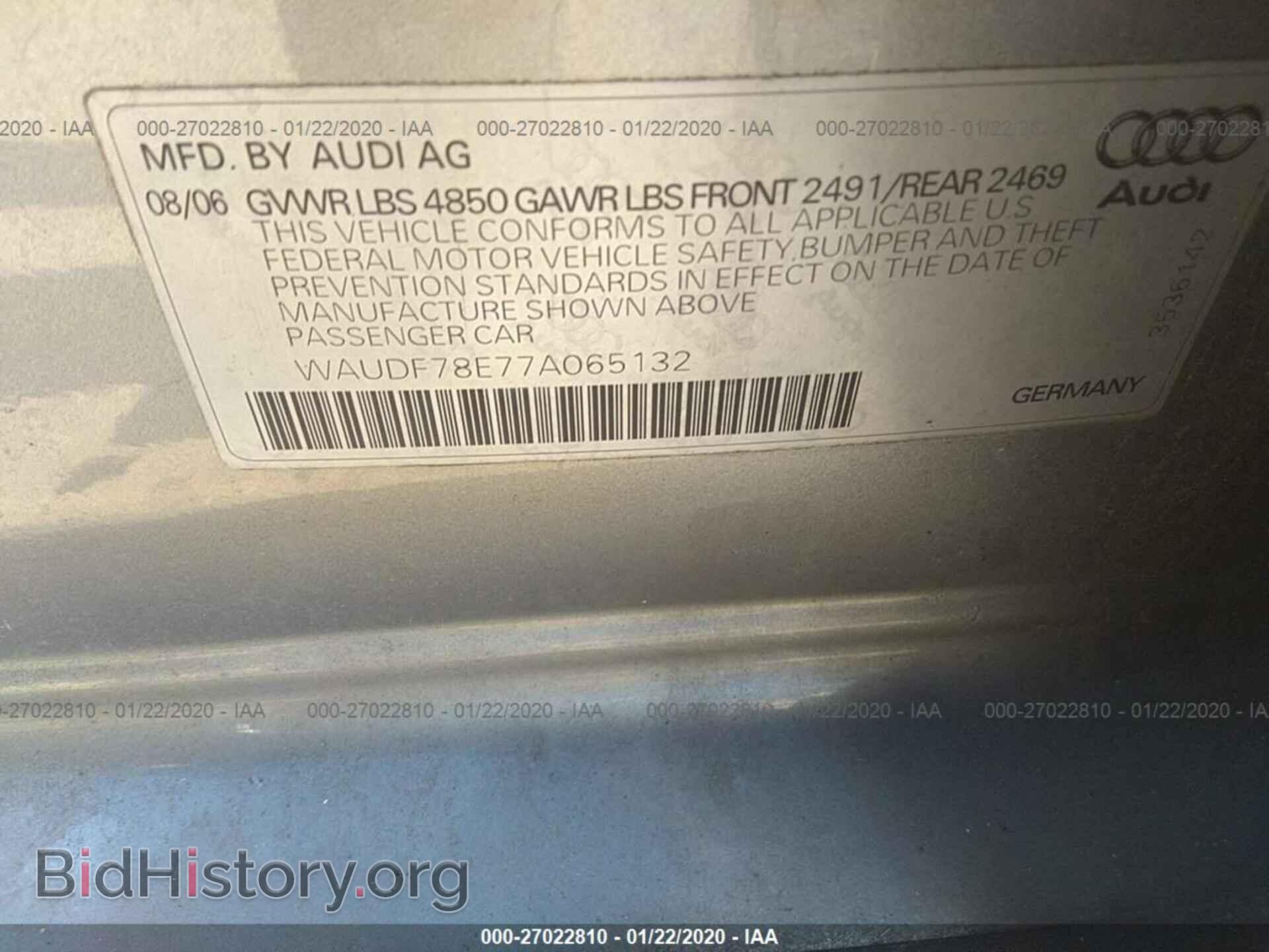 2007 AUDI A4 - VIN: WAUDF78E77A065132 - Photo 9