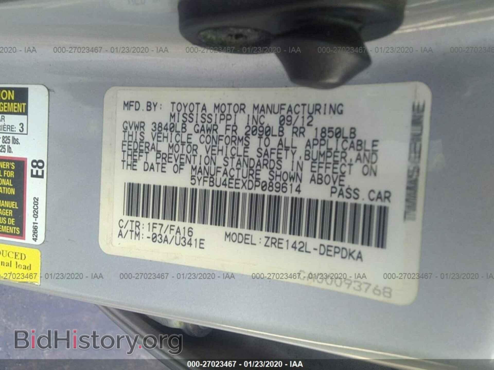2013 TOYOTA COROLLA - VIN: 5YFBU4EEXDP089614 - Фото 9