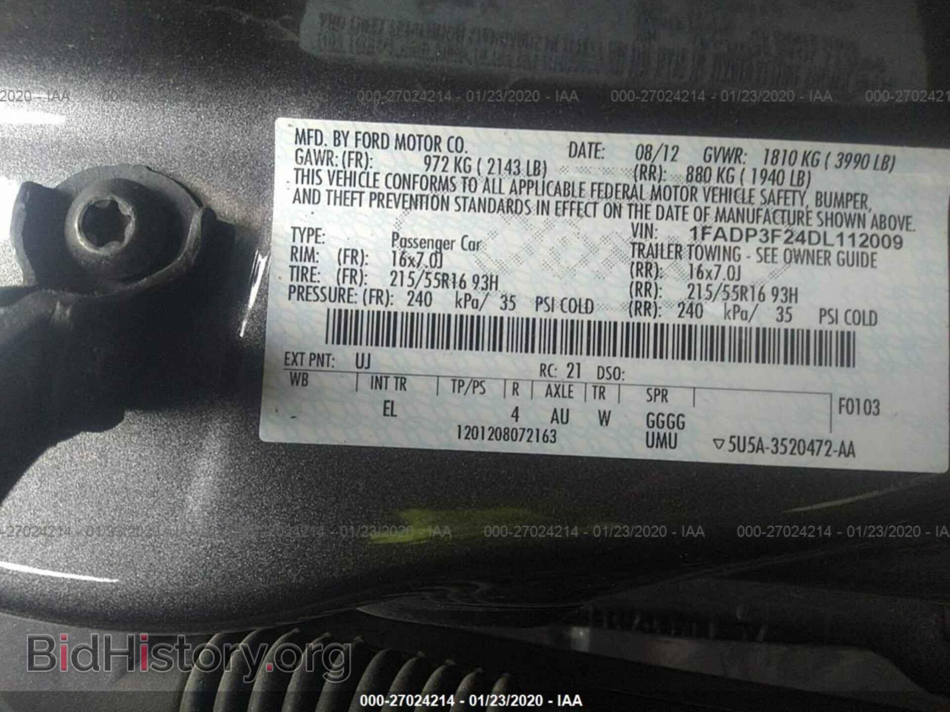 2013 FORD FOCUS - VIN: 1FADP3F24DL112009 - Фото 9