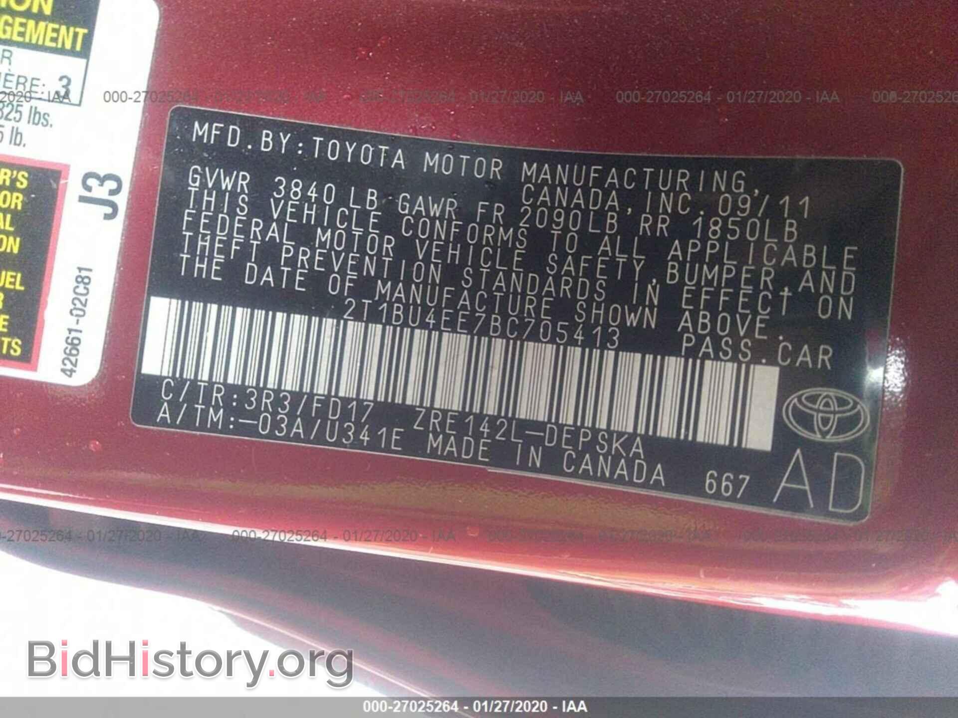 2011 TOYOTA COROLLA - VIN: 2T1BU4EE7BC705413 - Фото 9