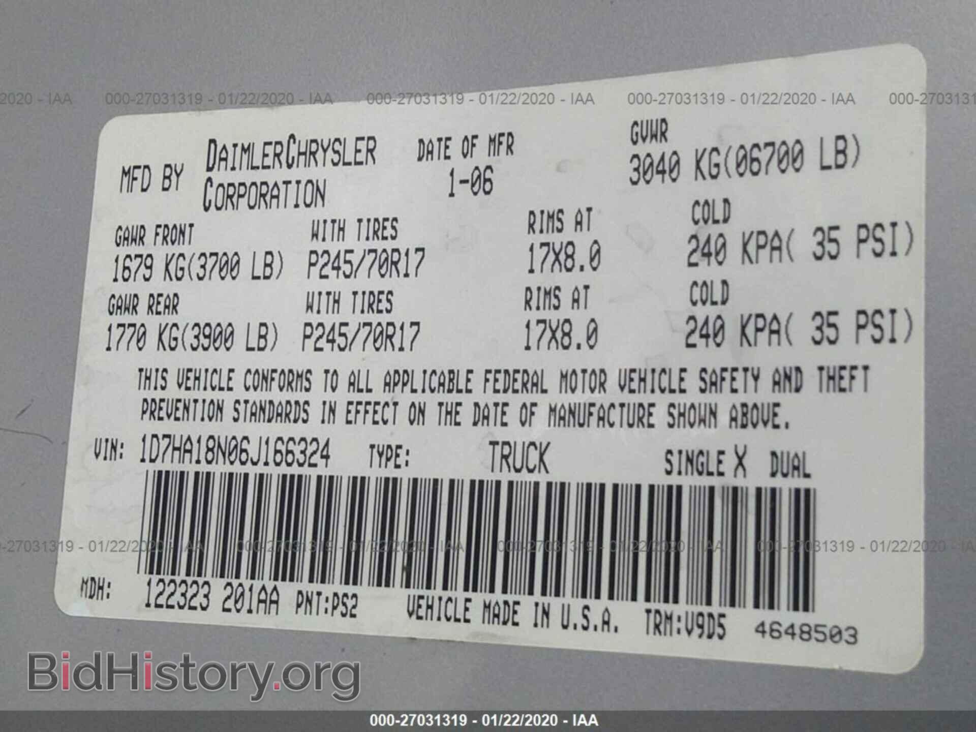 2006 DODGE RAM 1500 - VIN: 1D7HA18N06J166324 - Фото 9