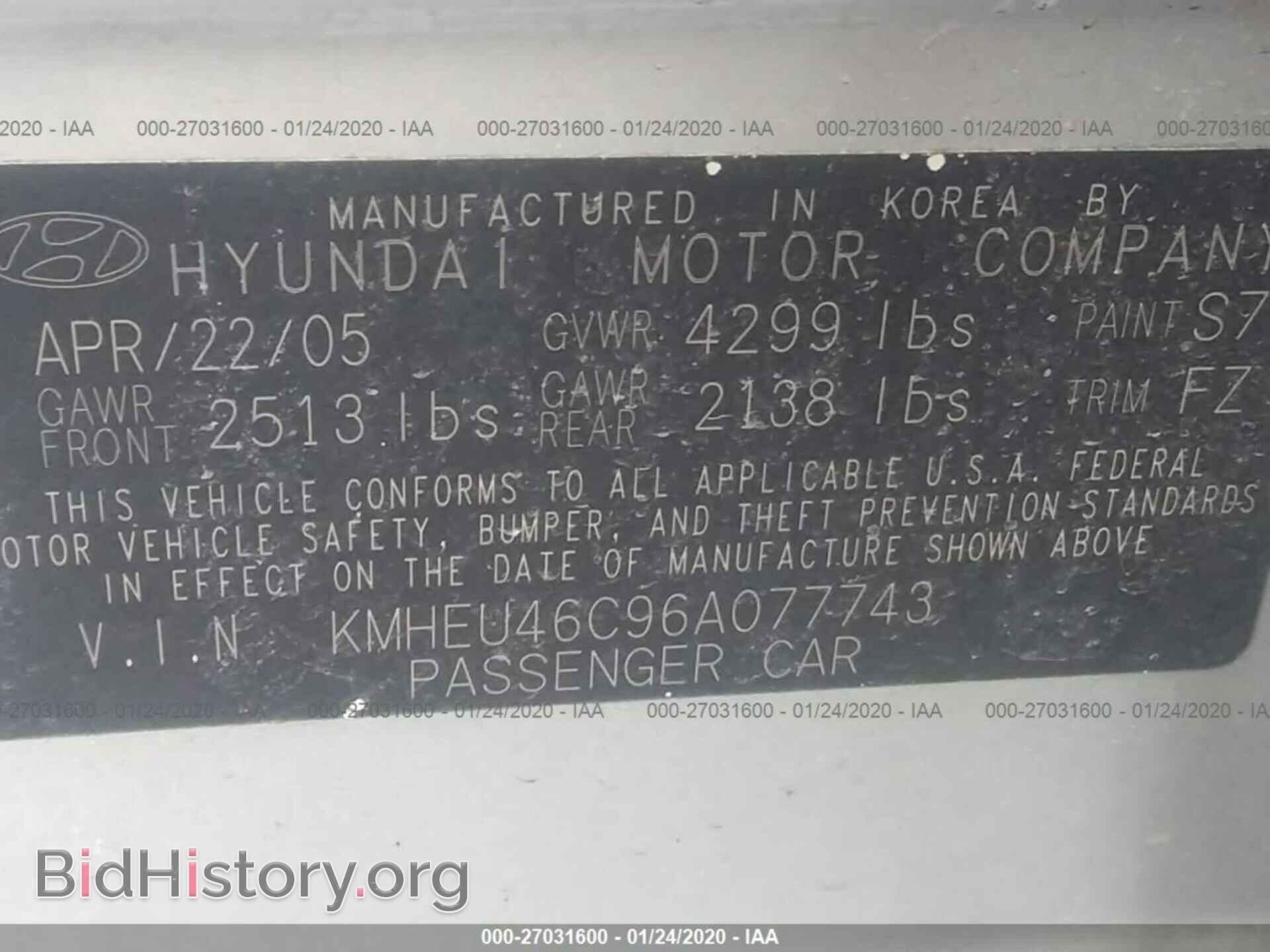 2006 HYUNDAI SONATA - VIN: KMHEU46C96A077743 - Фото 9