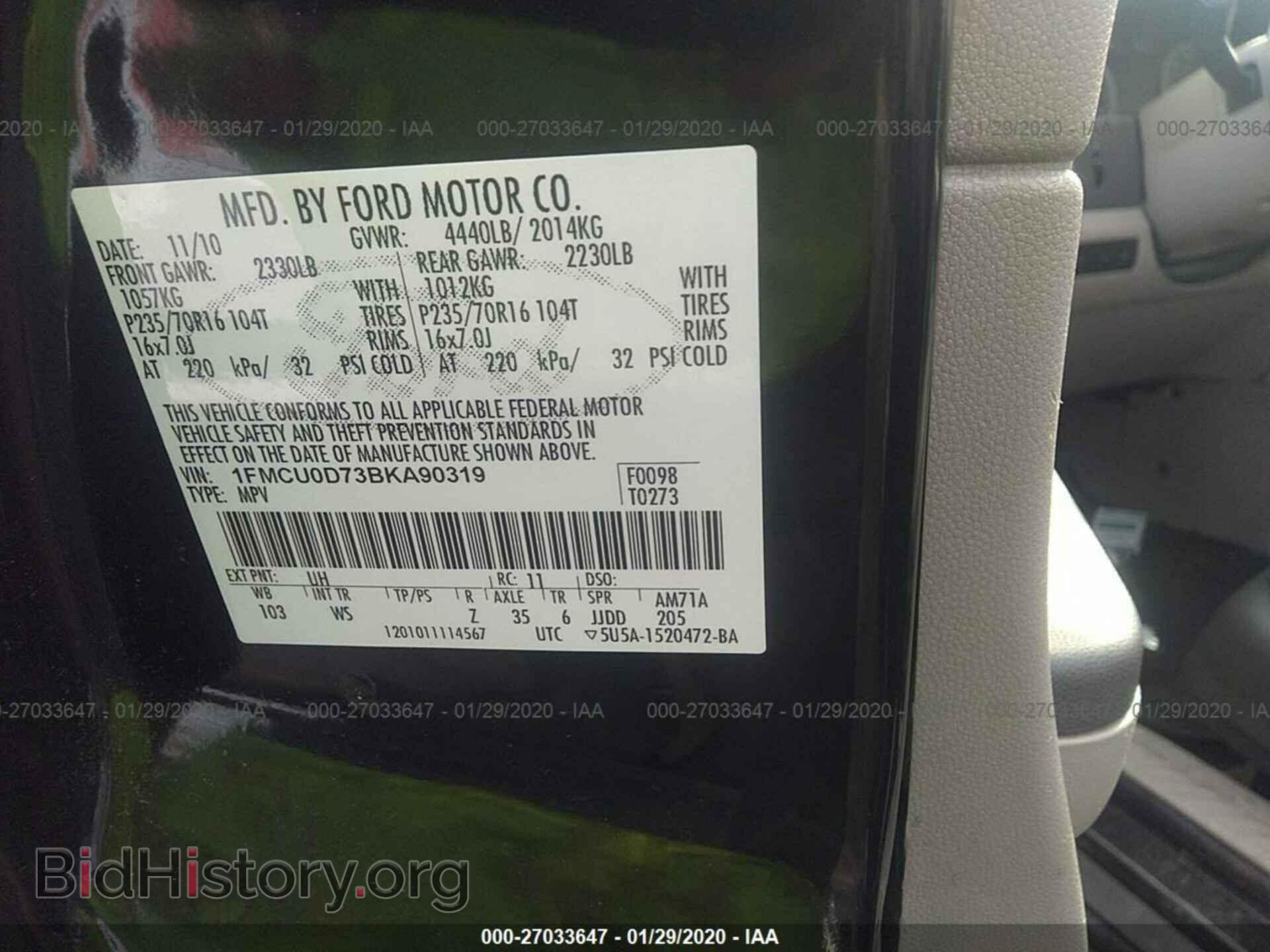 2011 FORD ESCAPE - VIN: 1FMCU0D73BKA90319 - Photo 9