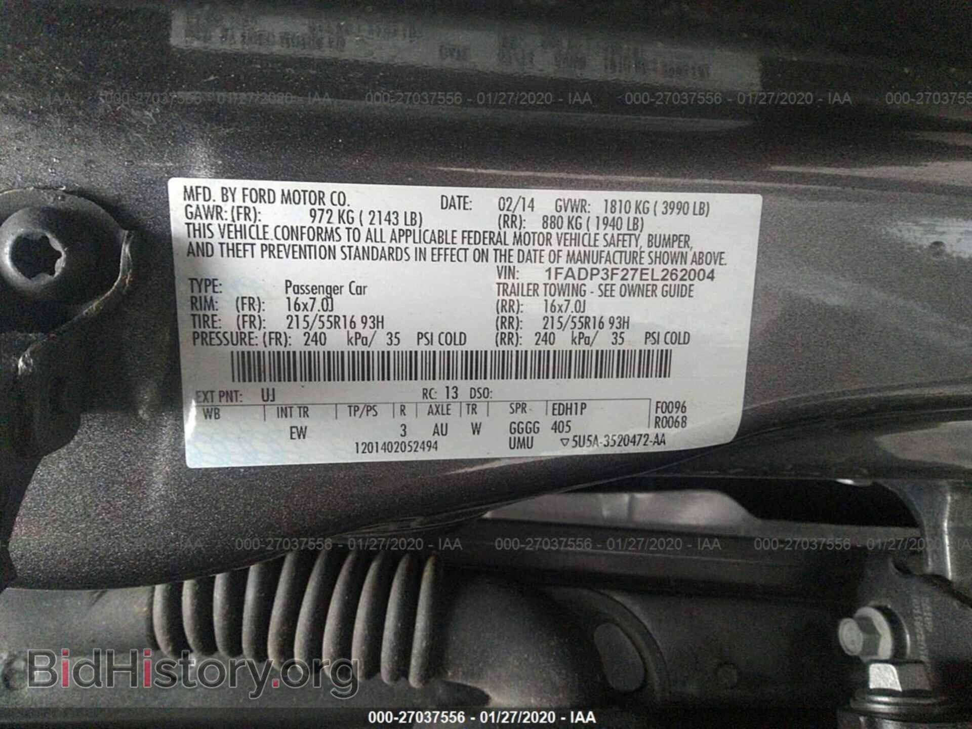 2014 FORD FOCUS - VIN: 1FADP3F27EL262004 - Фото 9