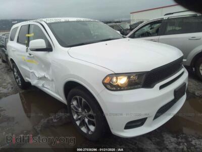 2019 Dodge DURANGO GT, white — VIN 1C4RDJDG3KC827405, IAAI