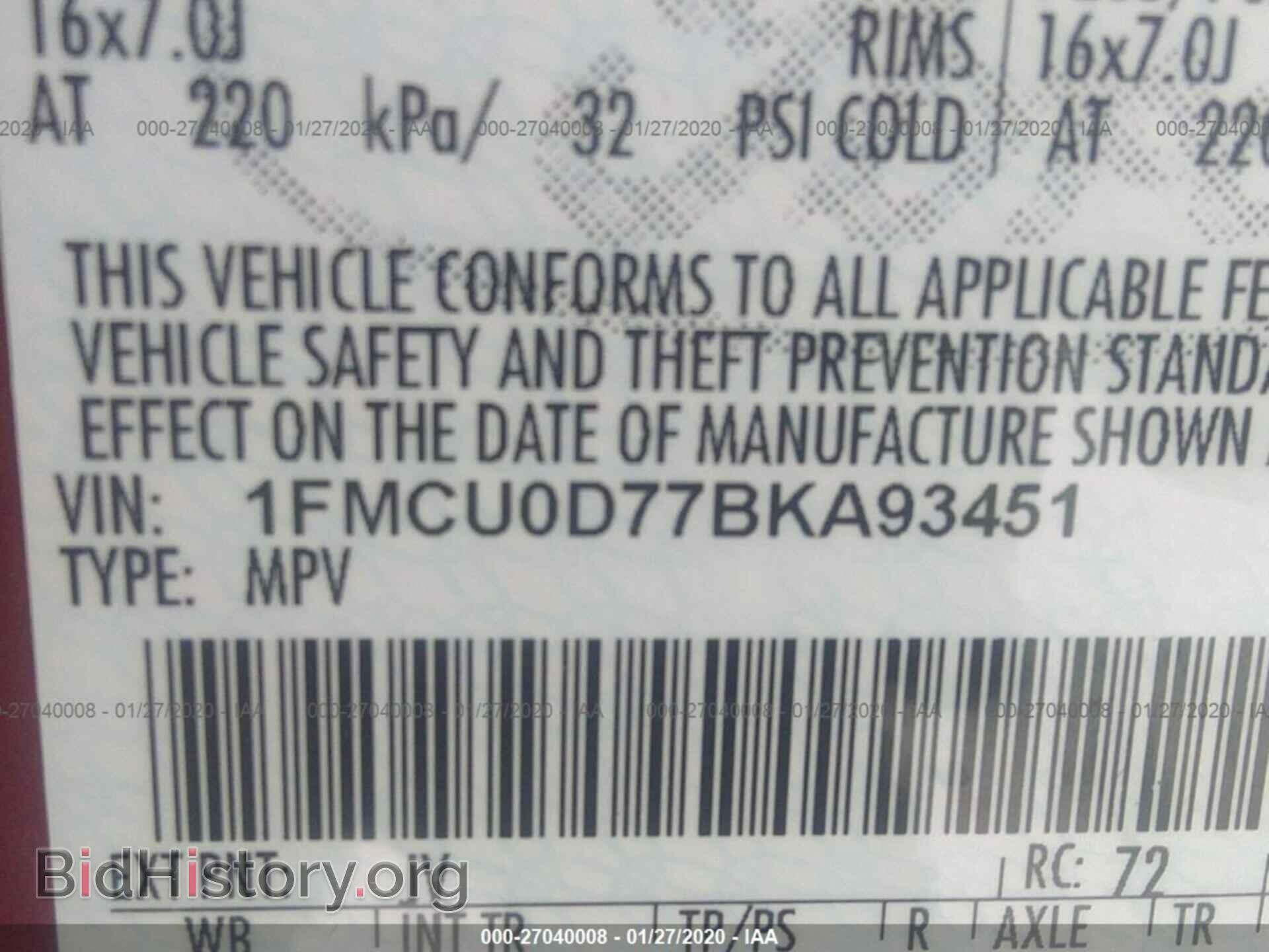 2011 FORD ESCAPE - VIN: 1FMCU0D77BKA93451 - Photo 9