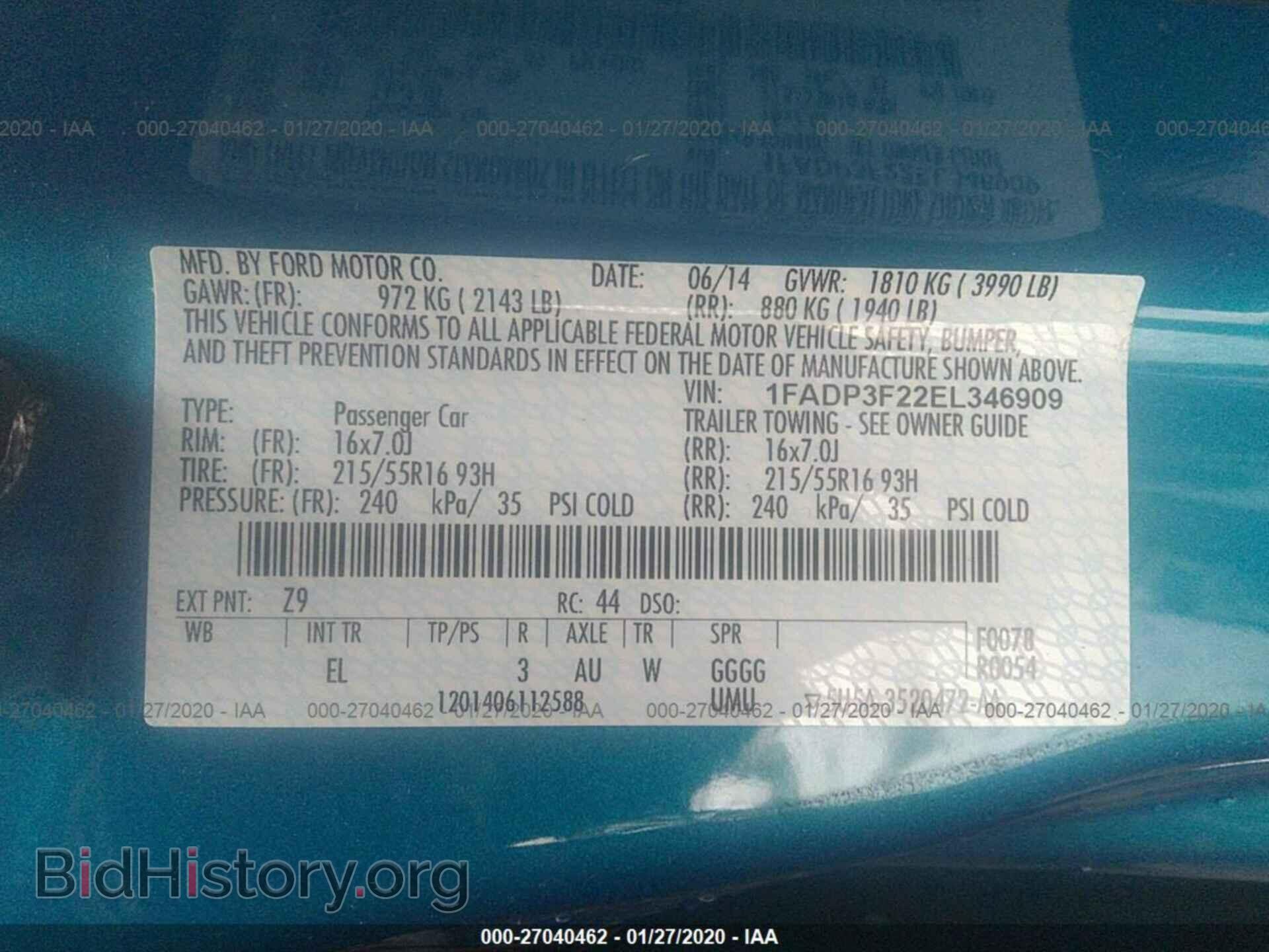 2014 FORD FOCUS - VIN: 1FADP3F22EL346909 - Photo 9