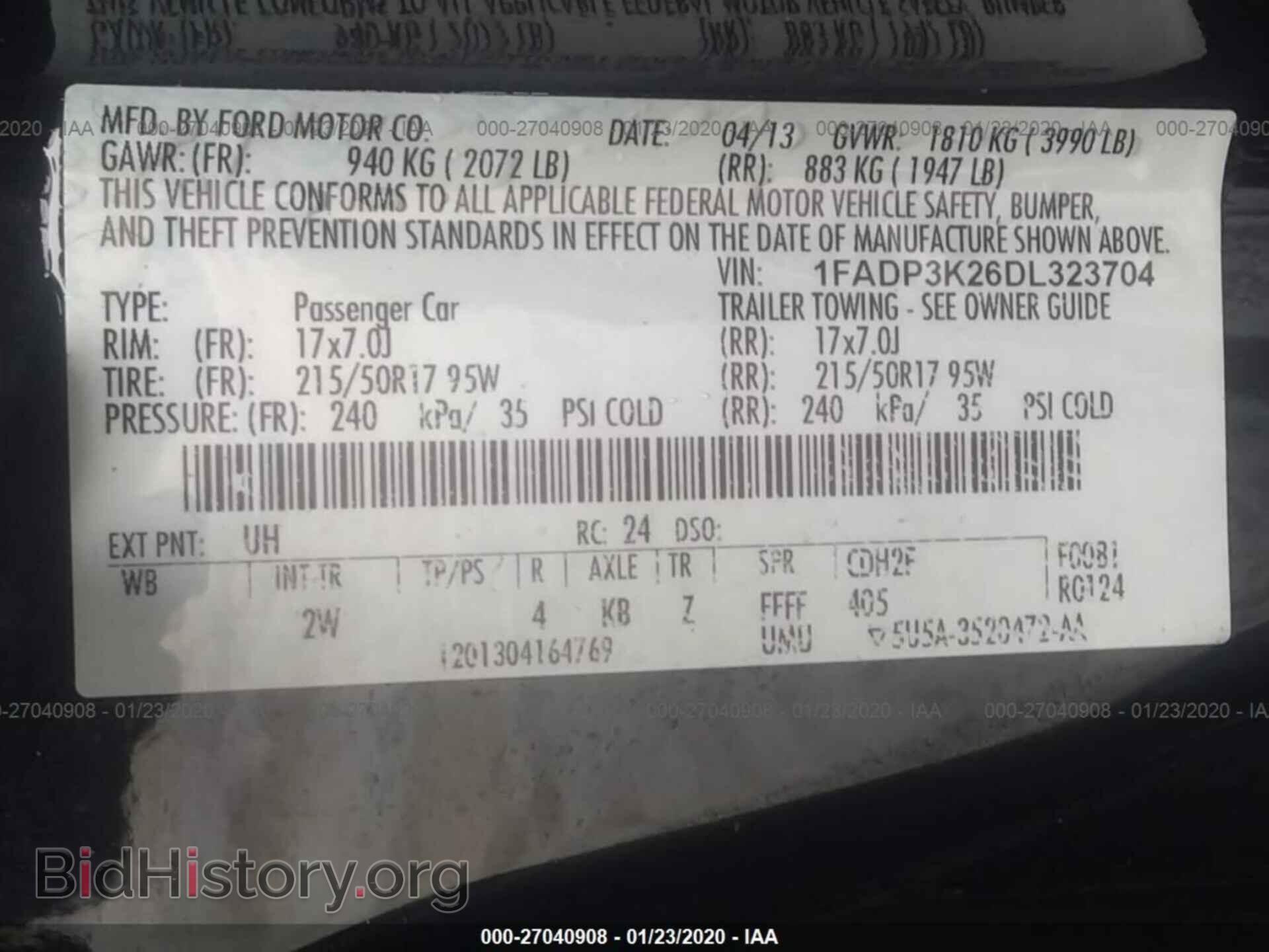 2013 FORD FOCUS - VIN: 1FADP3K26DL323704 - Photo 9