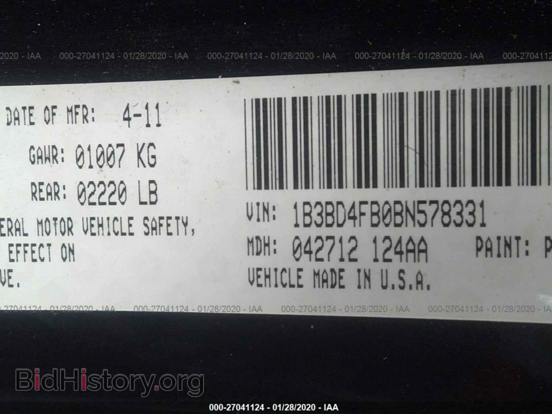 2011 DODGE AVENGER - VIN: 1B3BD4FB0BN578331 - Photo 9