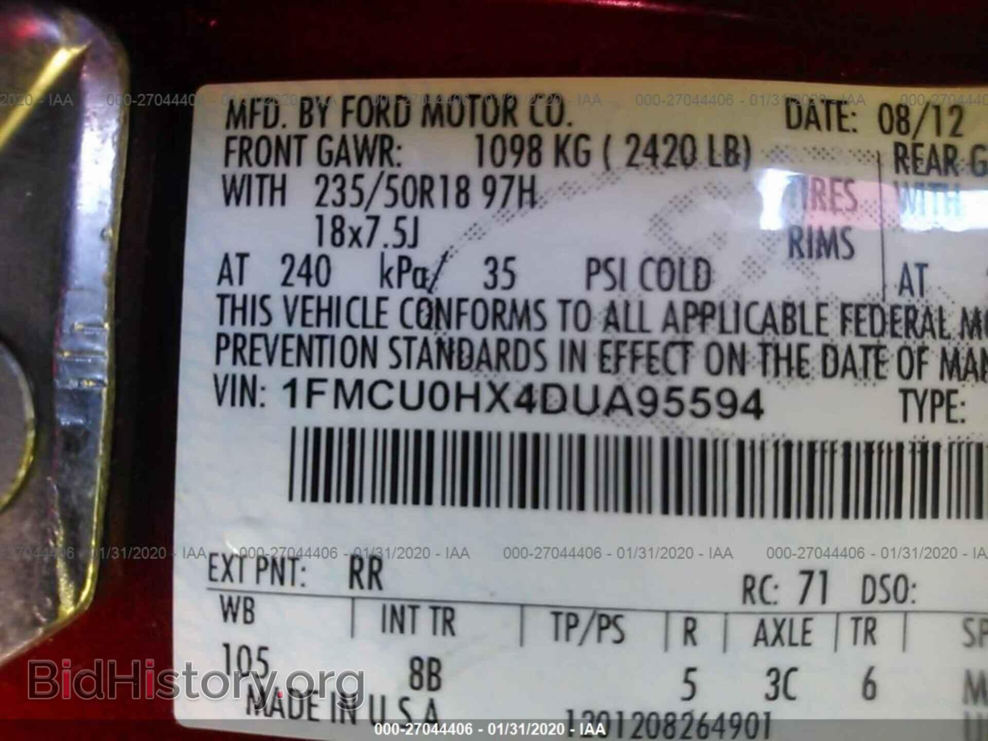 2013 FORD ESCAPE - VIN: 1FMCU0HX4DUA95594 - Photo 9