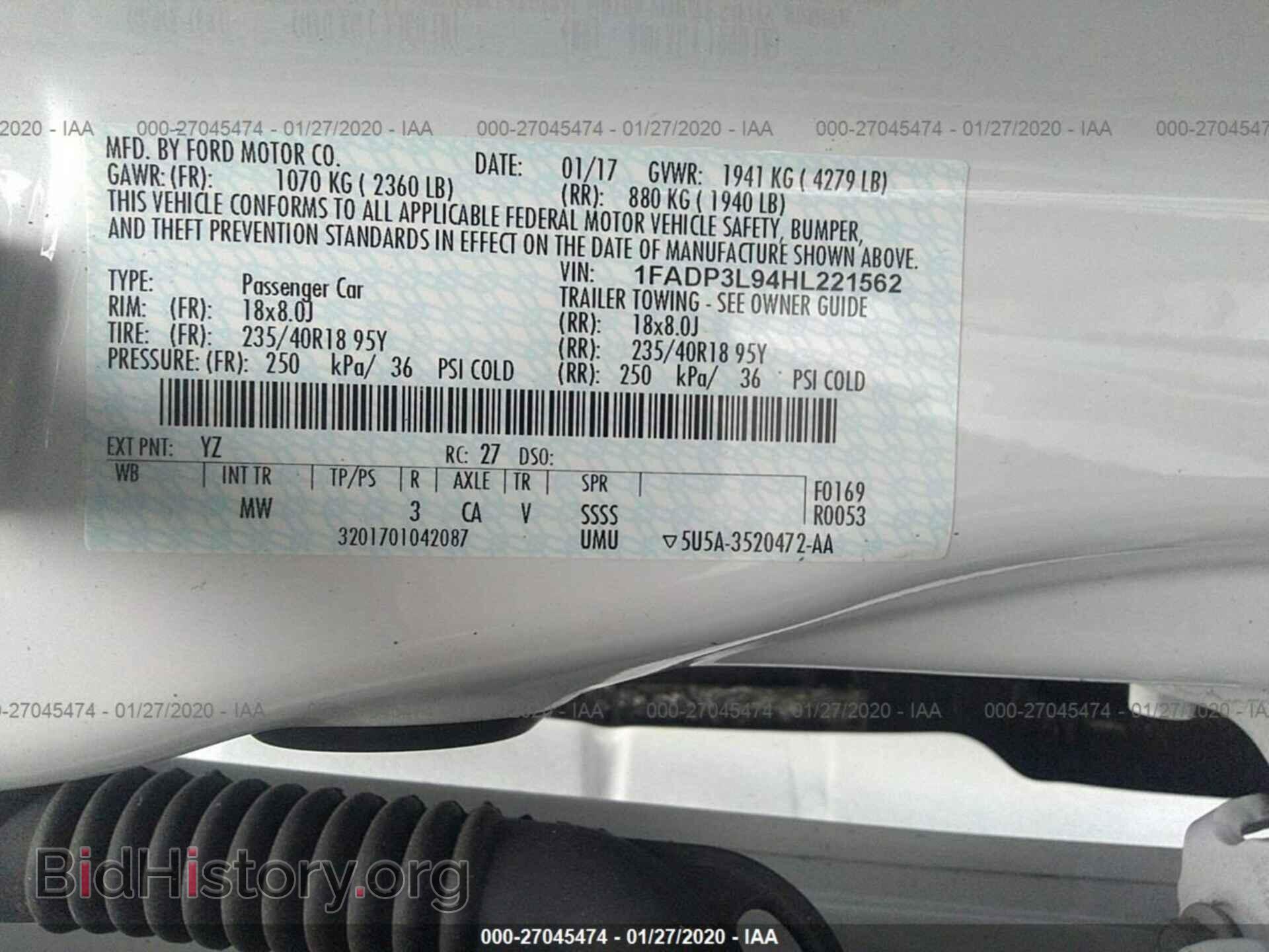 2017 FORD FOCUS - VIN: 1FADP3L94HL221562 - Фото 9
