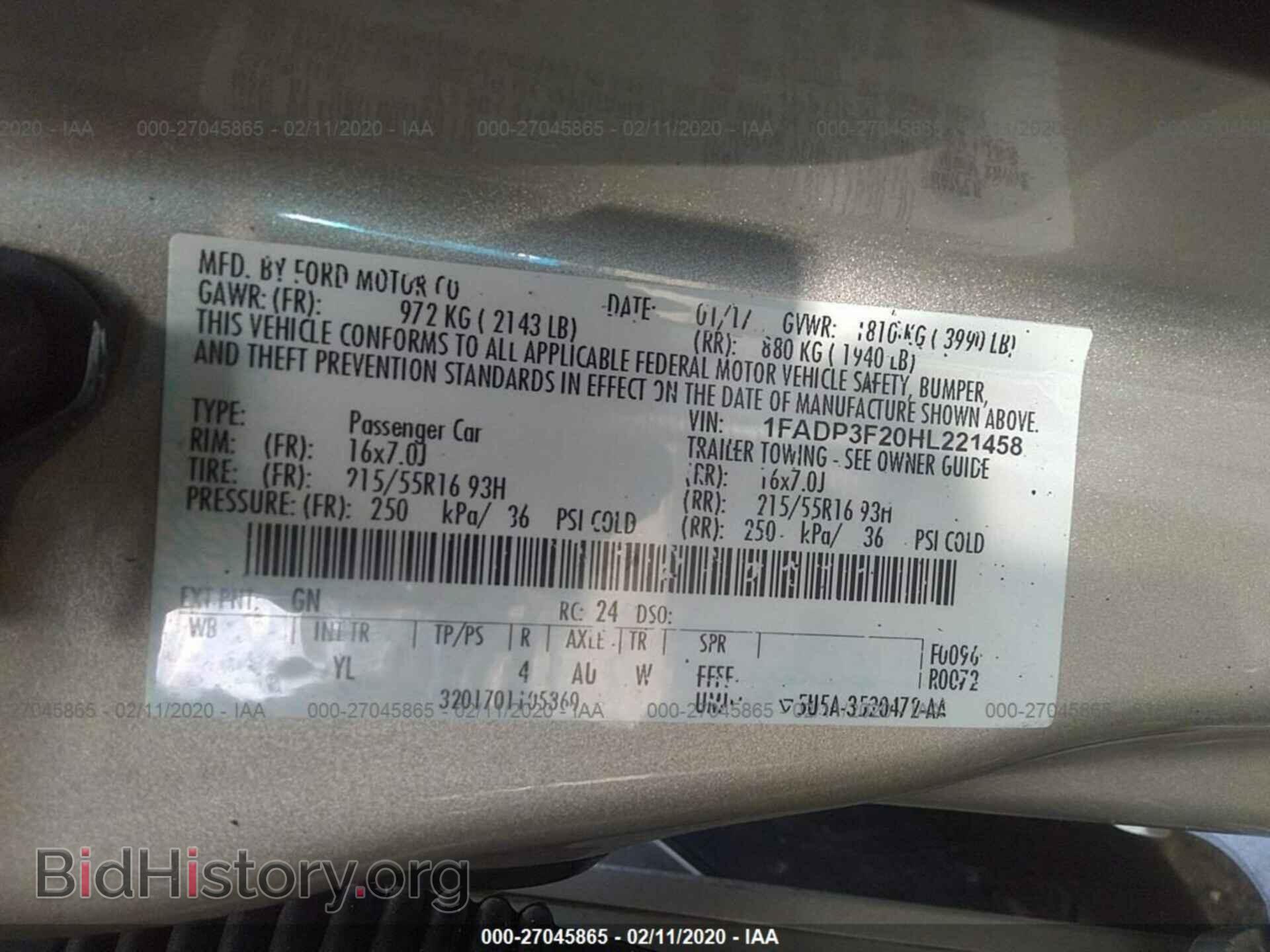 2017 FORD FOCUS - VIN: 1FADP3F20HL221458 - Фото 9