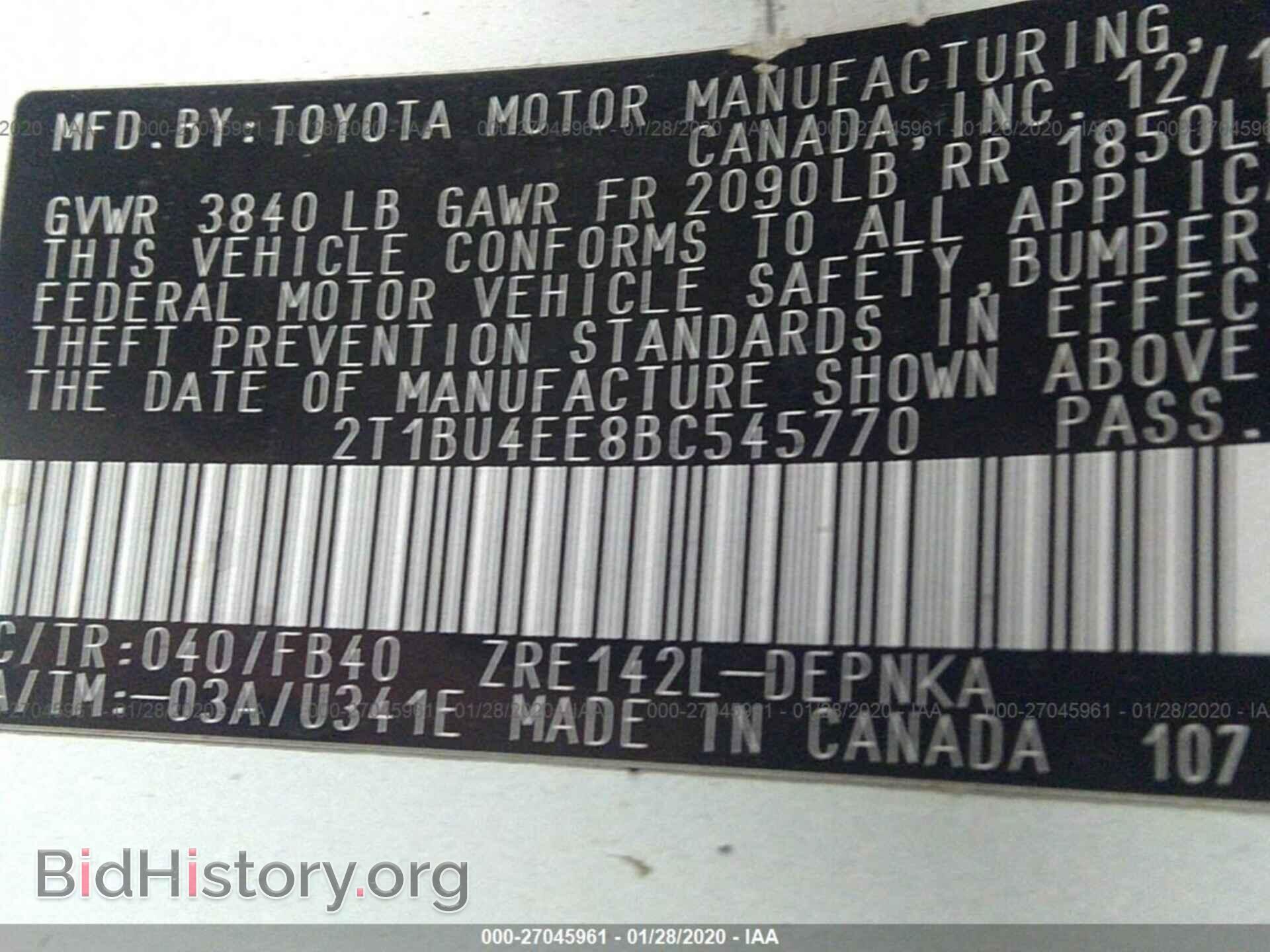 2011 TOYOTA COROLLA - VIN: 2T1BU4EE8BC545770 - Фото 9