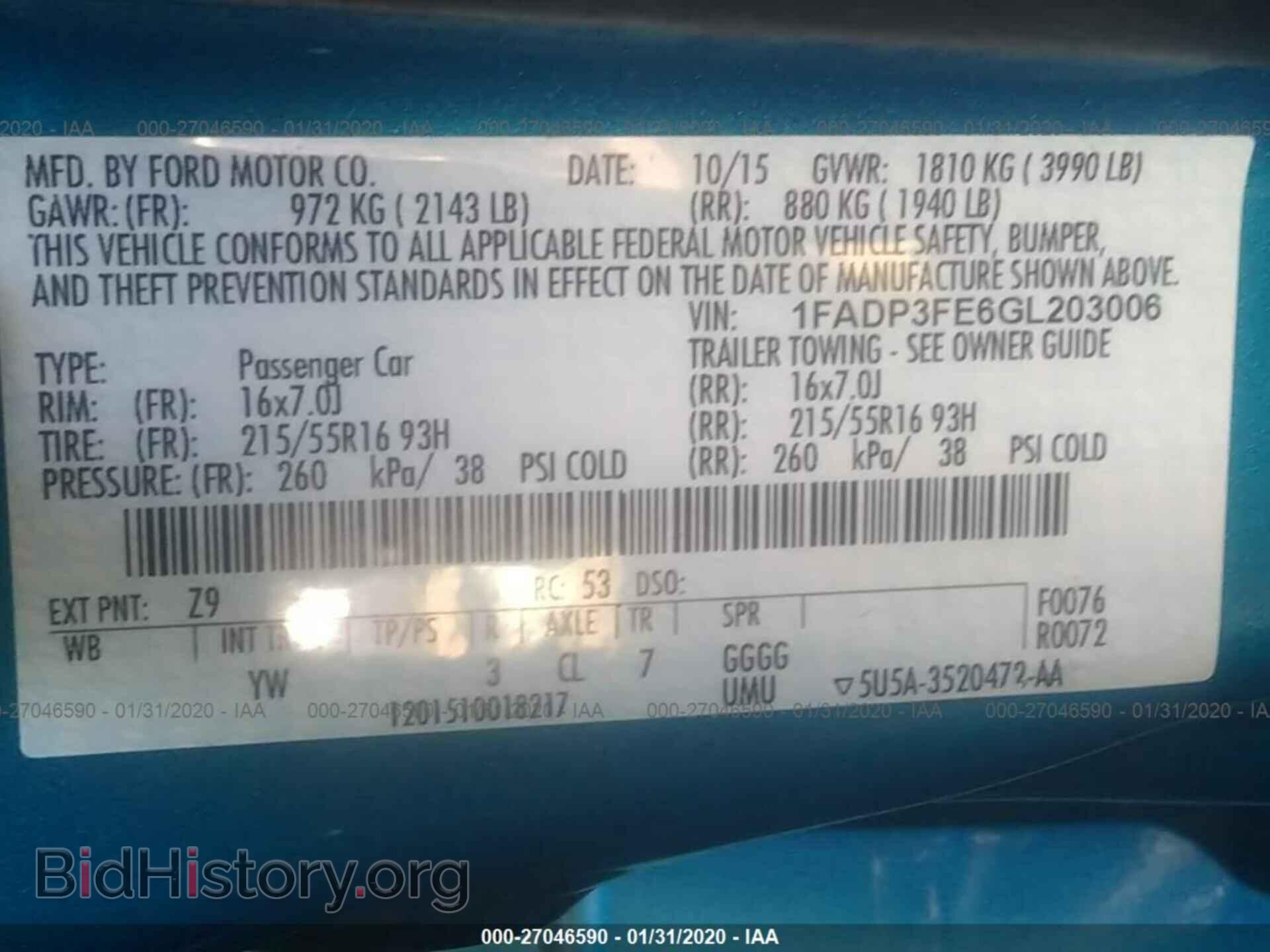 2016 FORD FOCUS - VIN: 1FADP3FE6GL203006 - Фото 9