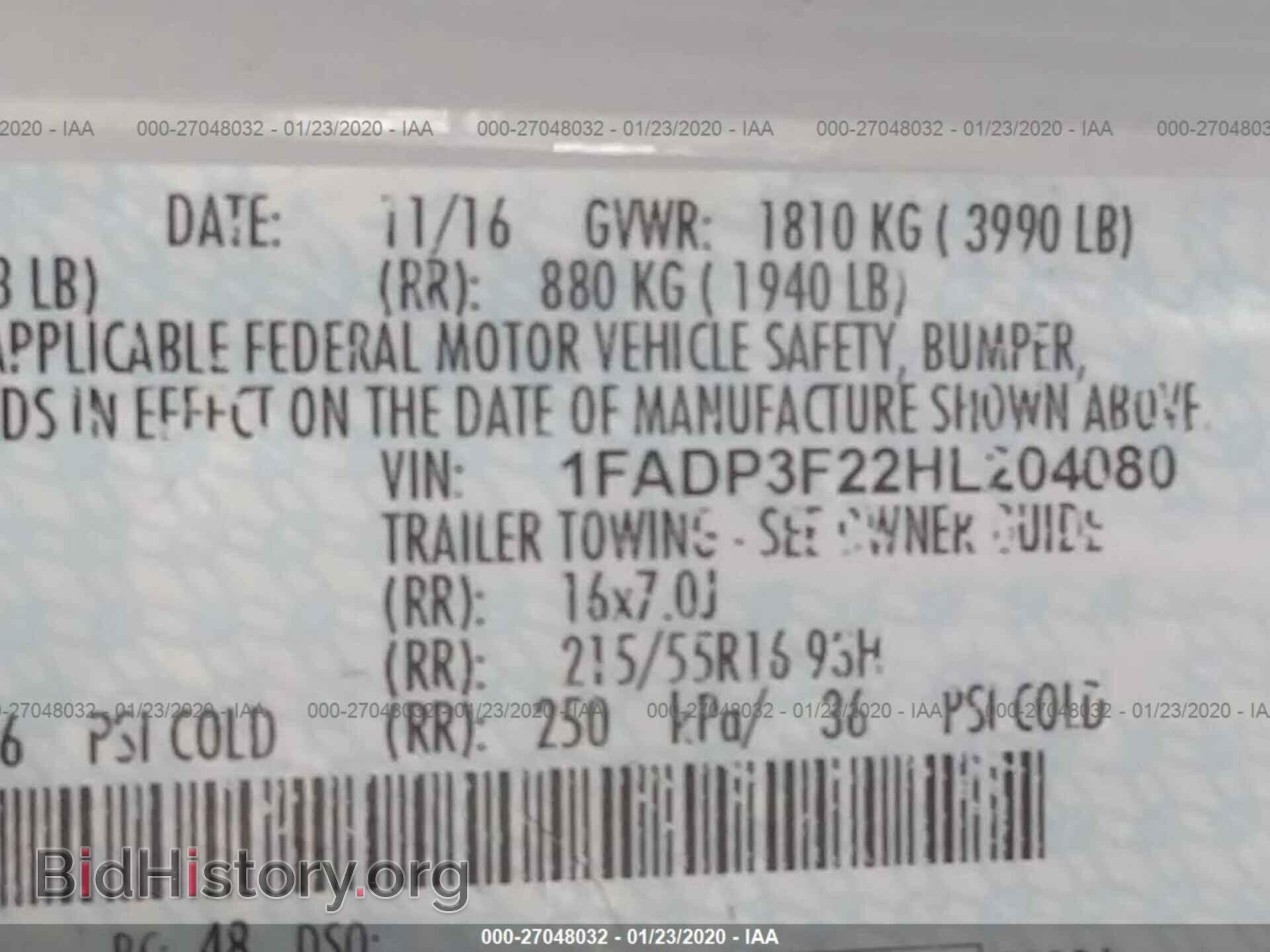 2017 FORD FOCUS - VIN: 1FADP3F22HL204080 - Фото 9