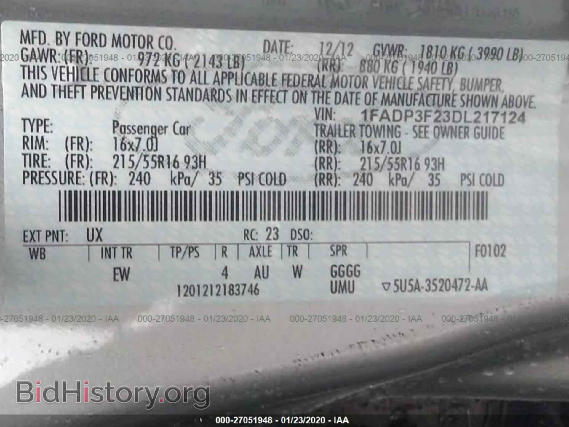 2013 FORD FOCUS - VIN: 1FADP3F23DL217124 - Фото 9