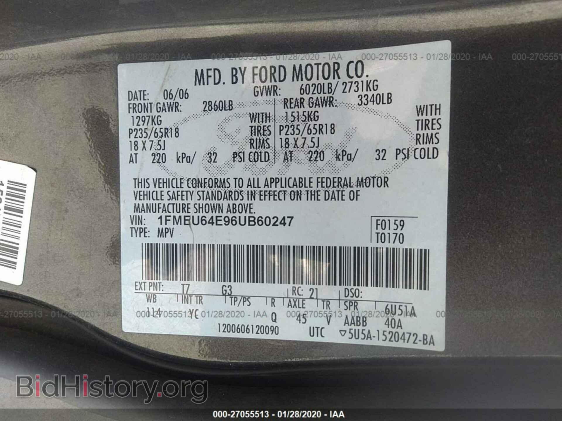 2006 FORD EXPLORER - VIN: 1FMEU64E96UB60247 - Фото 9