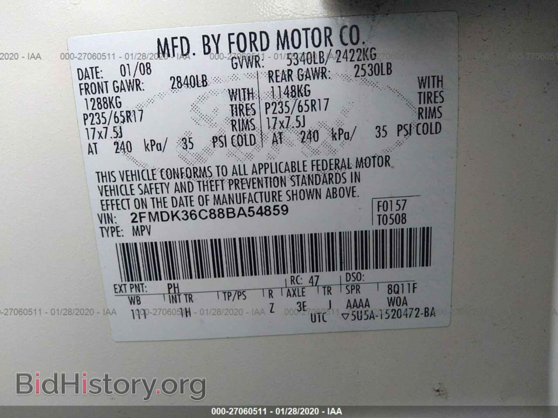2008 FORD EDGE - VIN: 2FMDK36C88BA54859 - Photo 9