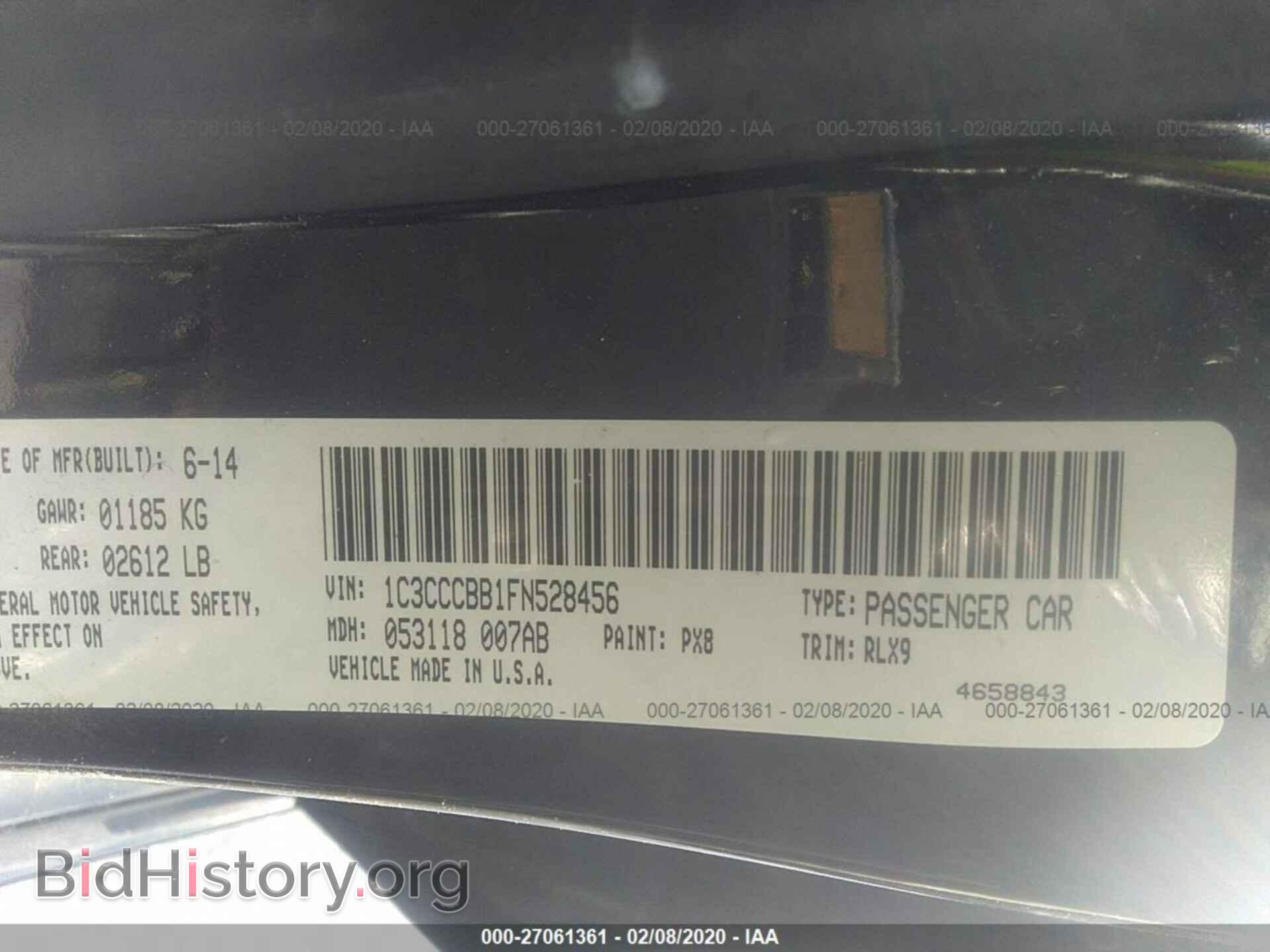 2015 CHRYSLER 200 - VIN: 1C3CCCBB1FN528456 - Фото 9