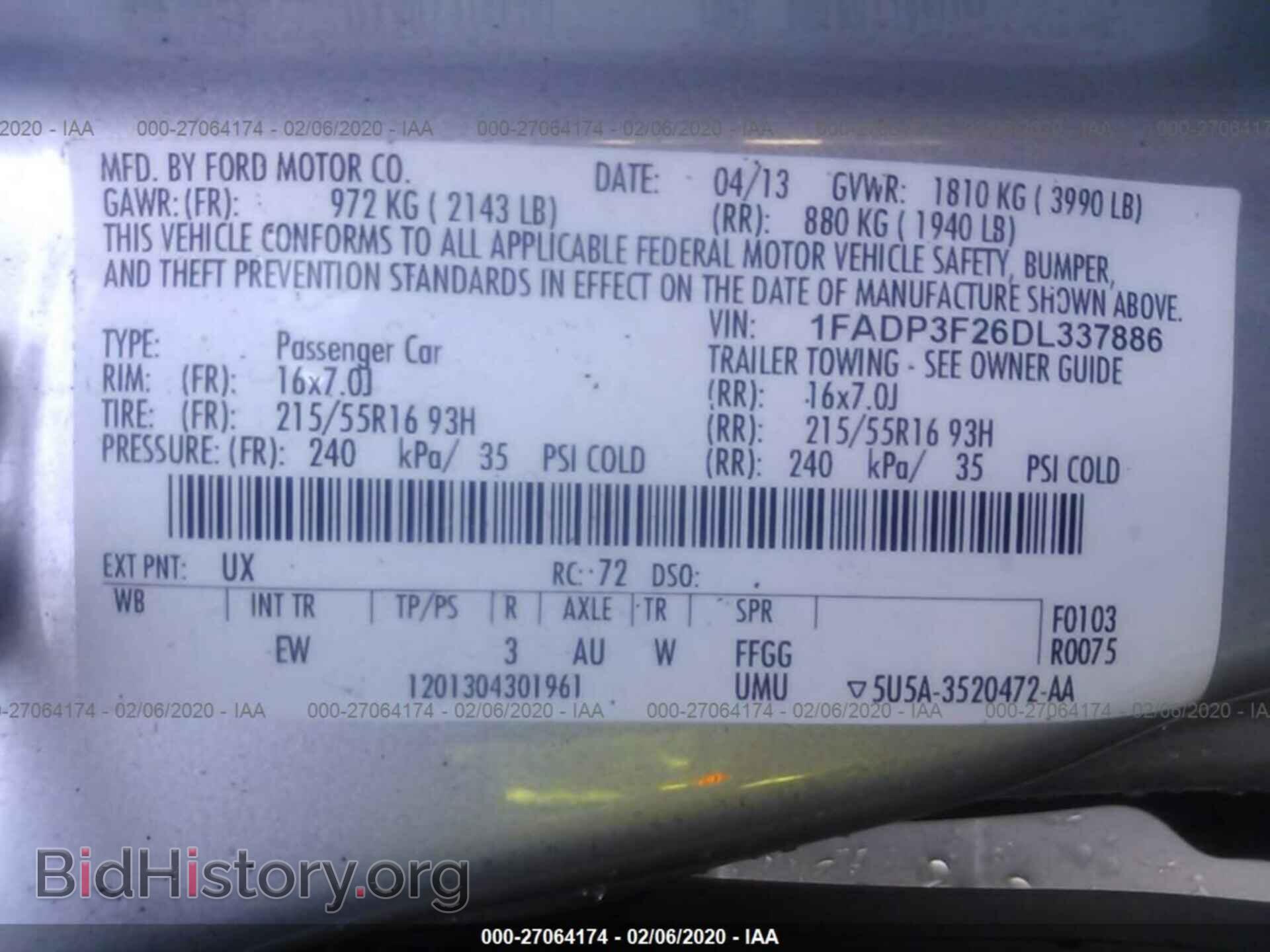 2013 FORD FOCUS - VIN: 1FADP3F26DL337886 - Фото 9