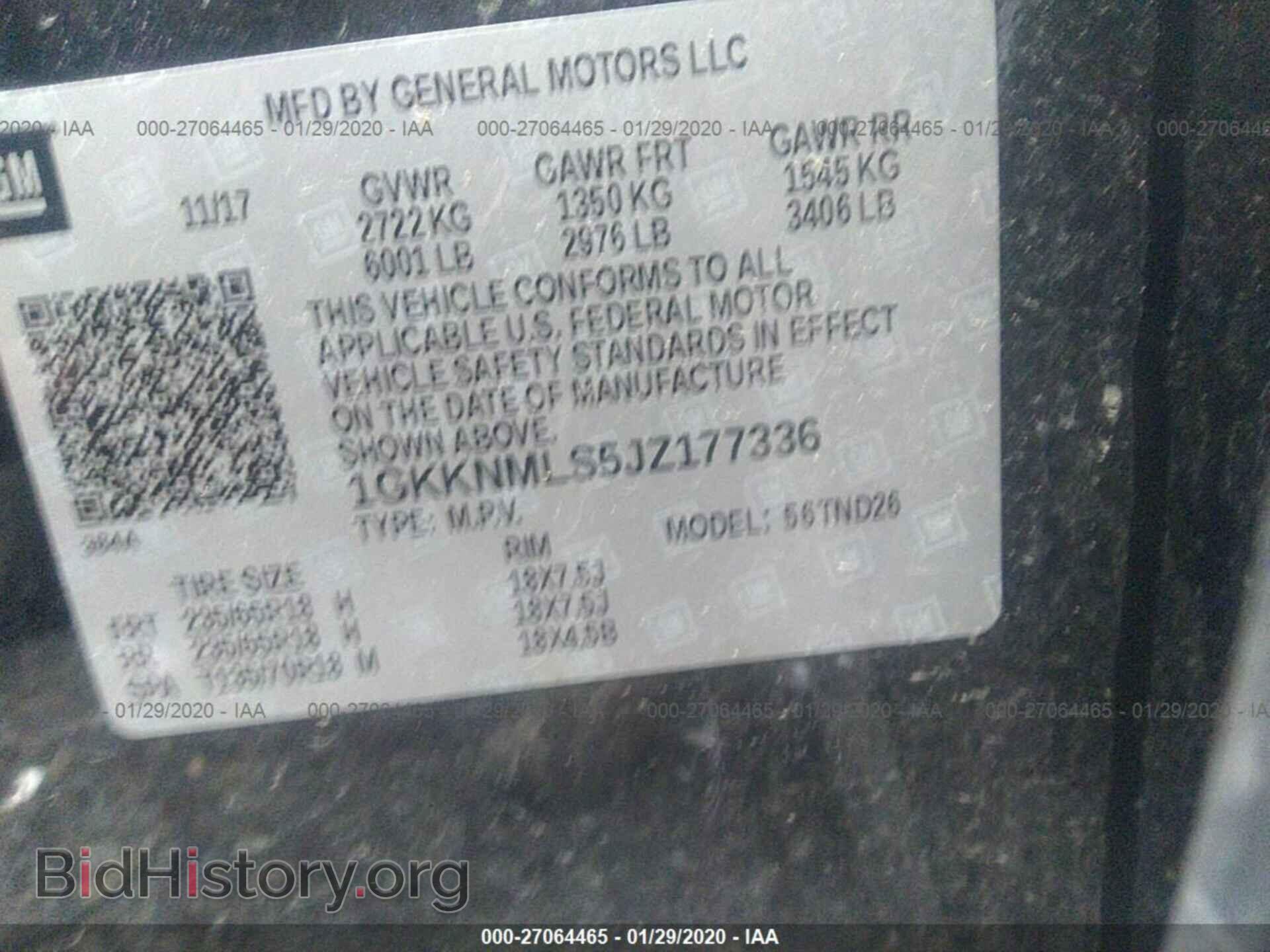 2018 GMC ACADIA - VIN: 1GKKNMLS5JZ177336 - Фото 9