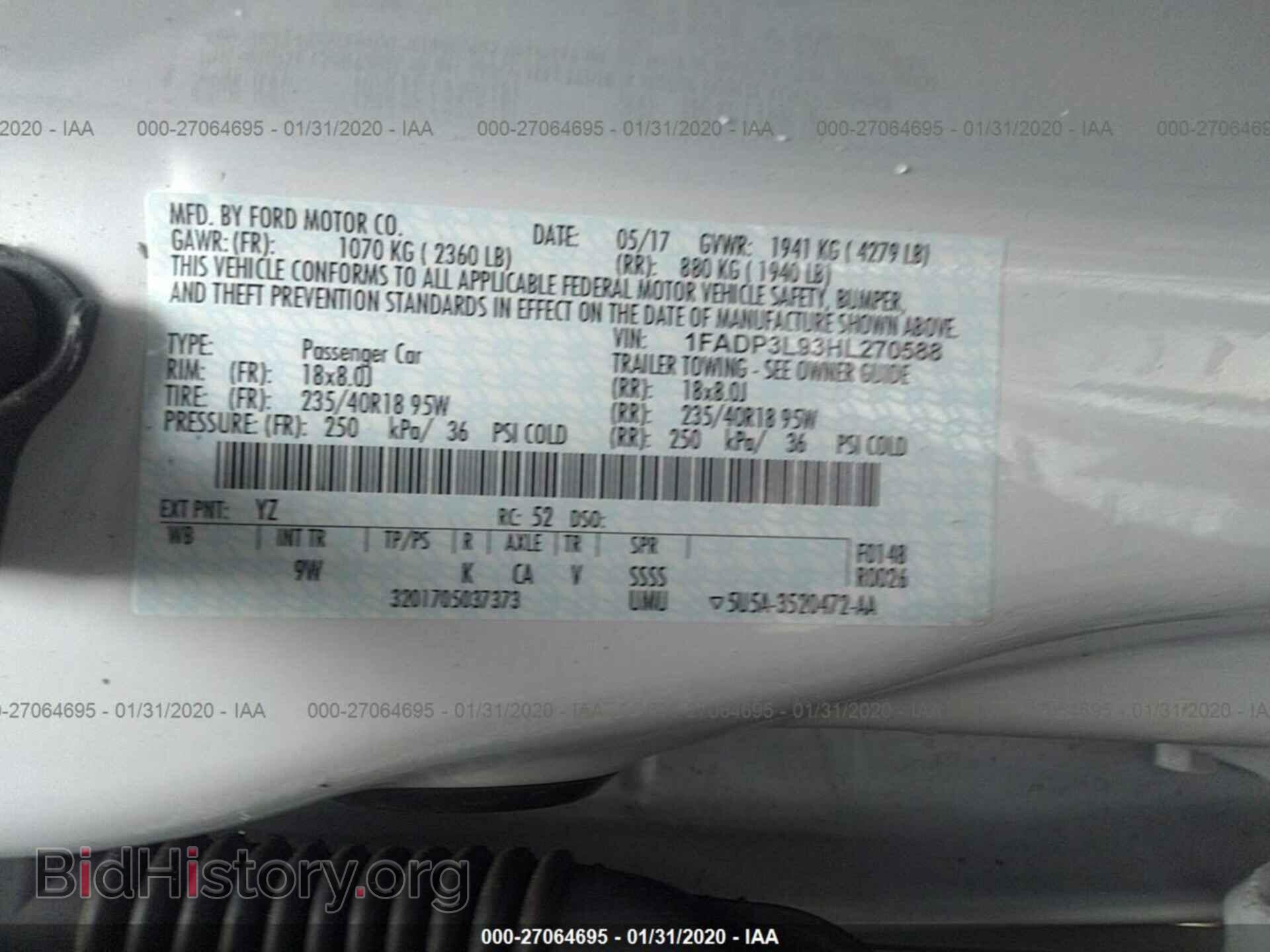 2017 FORD FOCUS - VIN: 1FADP3L93HL270588 - Фото 9