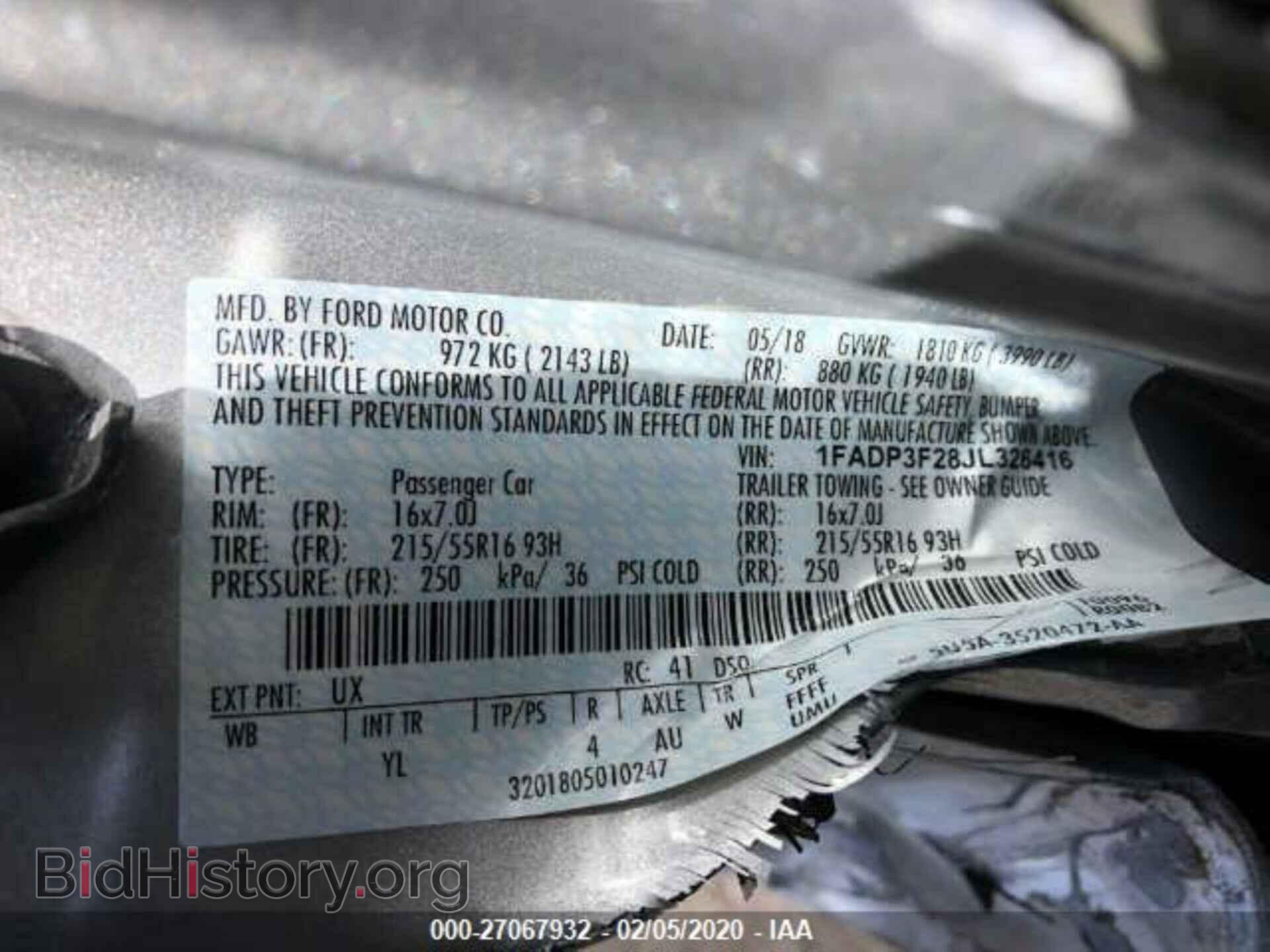 2018 FORD FOCUS - VIN: 1FADP3F28JL326416 - Фото 9