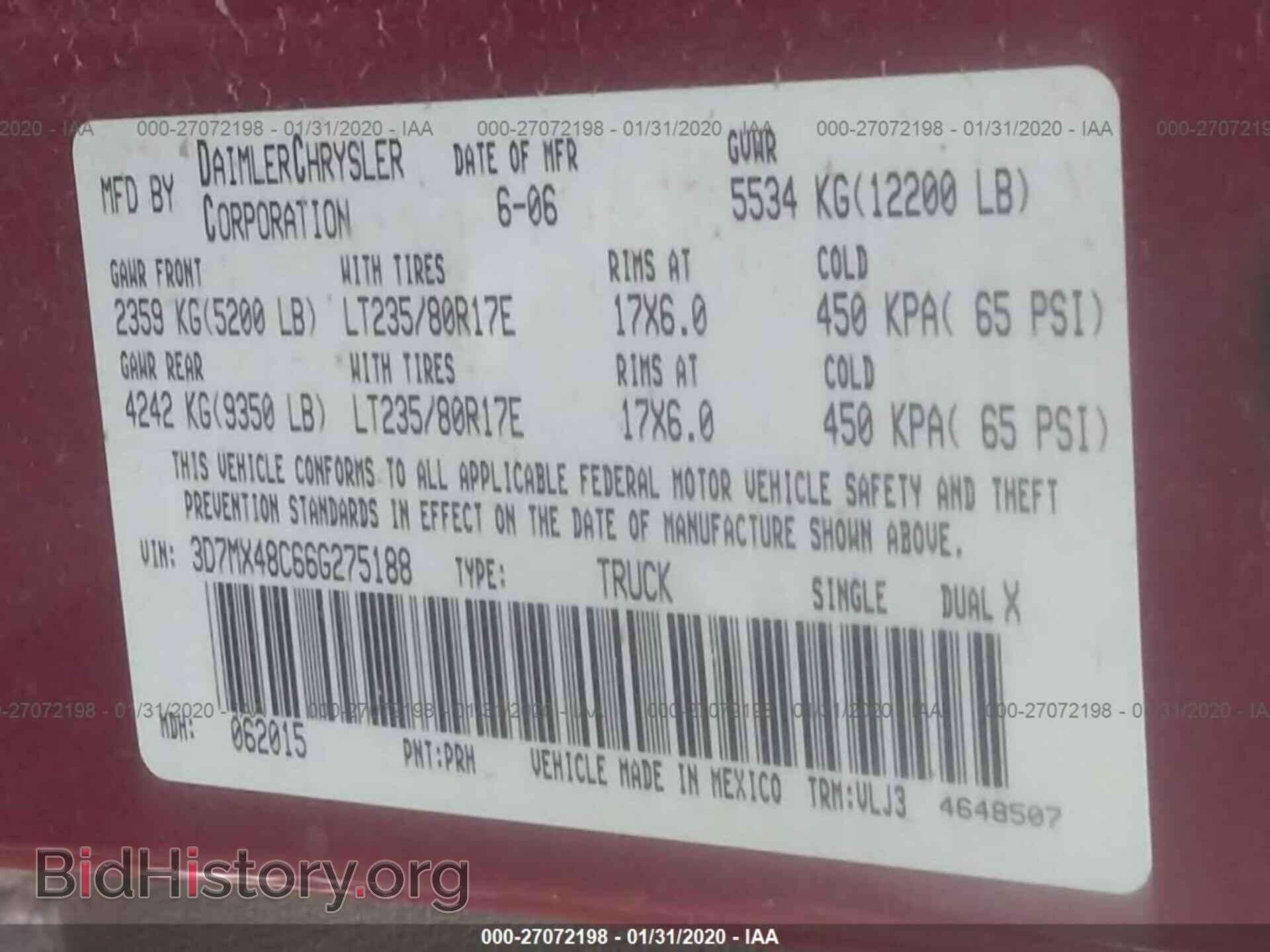2006 DODGE RAM 3500 - VIN: 3D7MX48C66G275188 - Фото 9