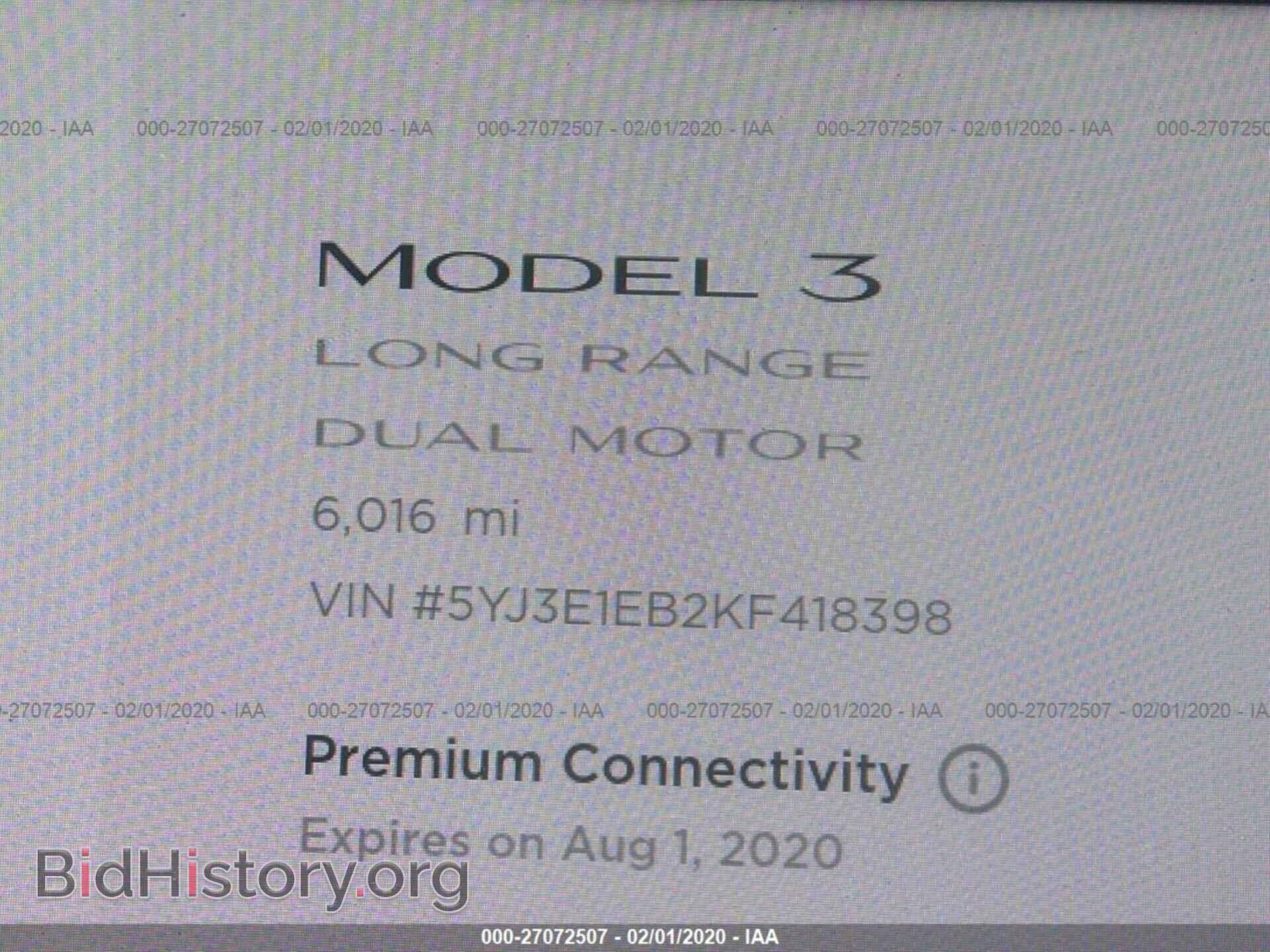2019 TESLA MODEL 3 - VIN: 5YJ3E1EB2KF418398 - Фото 7