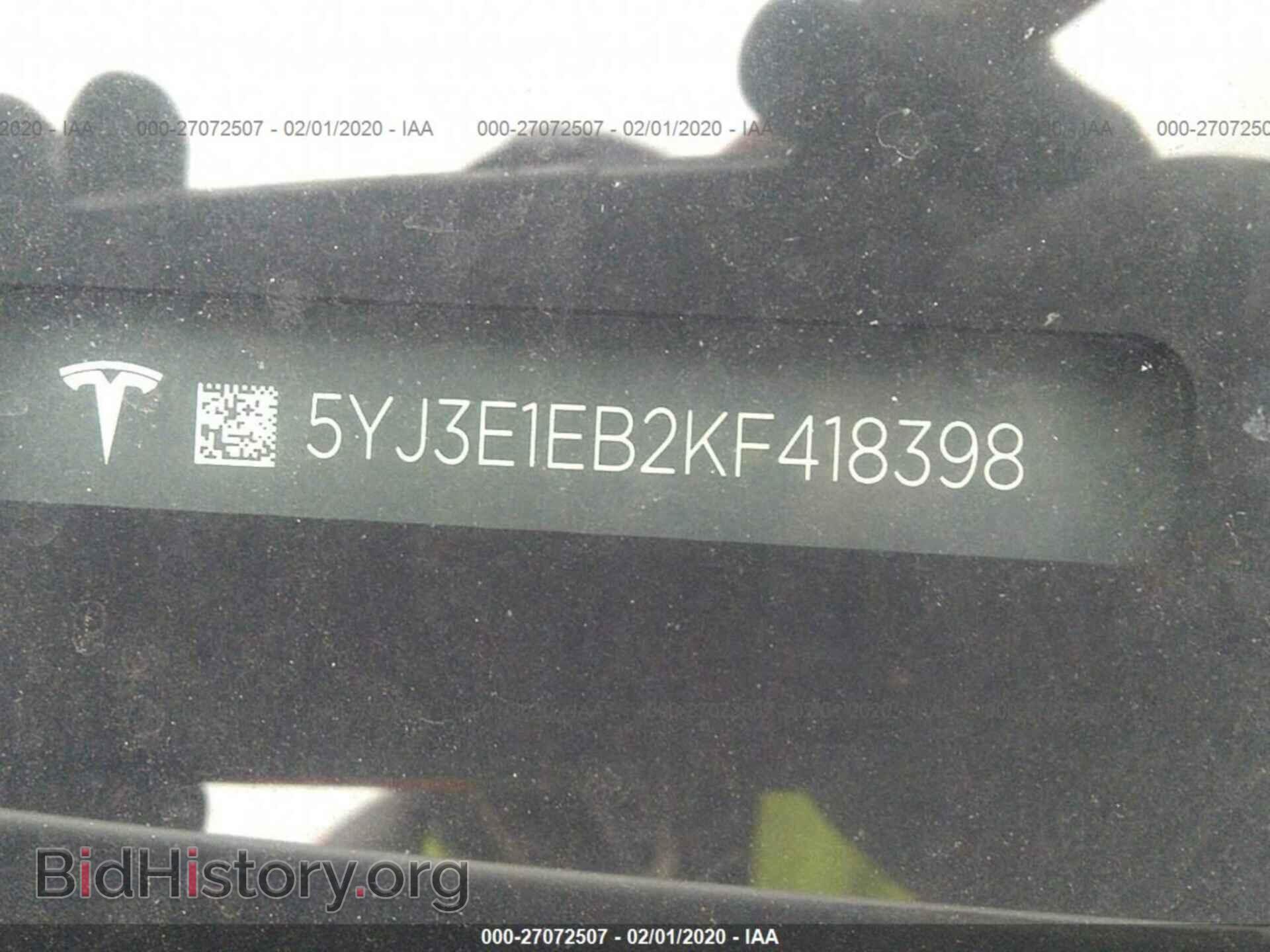 2019 TESLA MODEL 3 - VIN: 5YJ3E1EB2KF418398 - Фото 9
