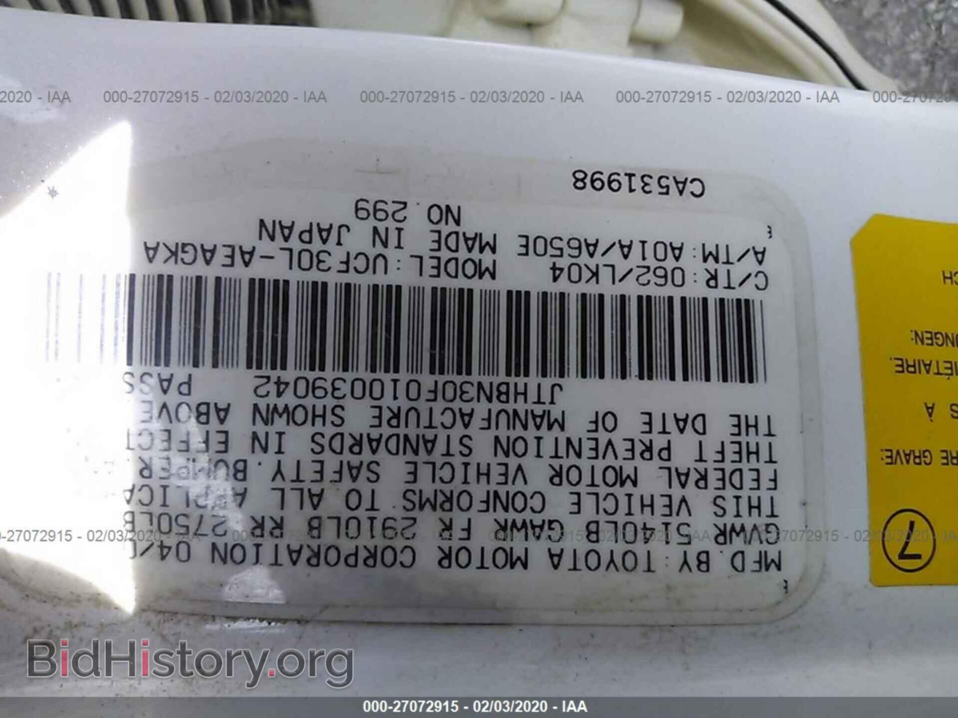2001 LEXUS LS - VIN: JTHBN30F010039042 - Photo 9