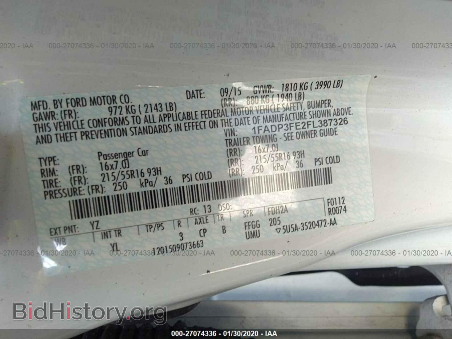2015 FORD FOCUS - VIN: 1FADP3FE2FL387326 - Фото 9