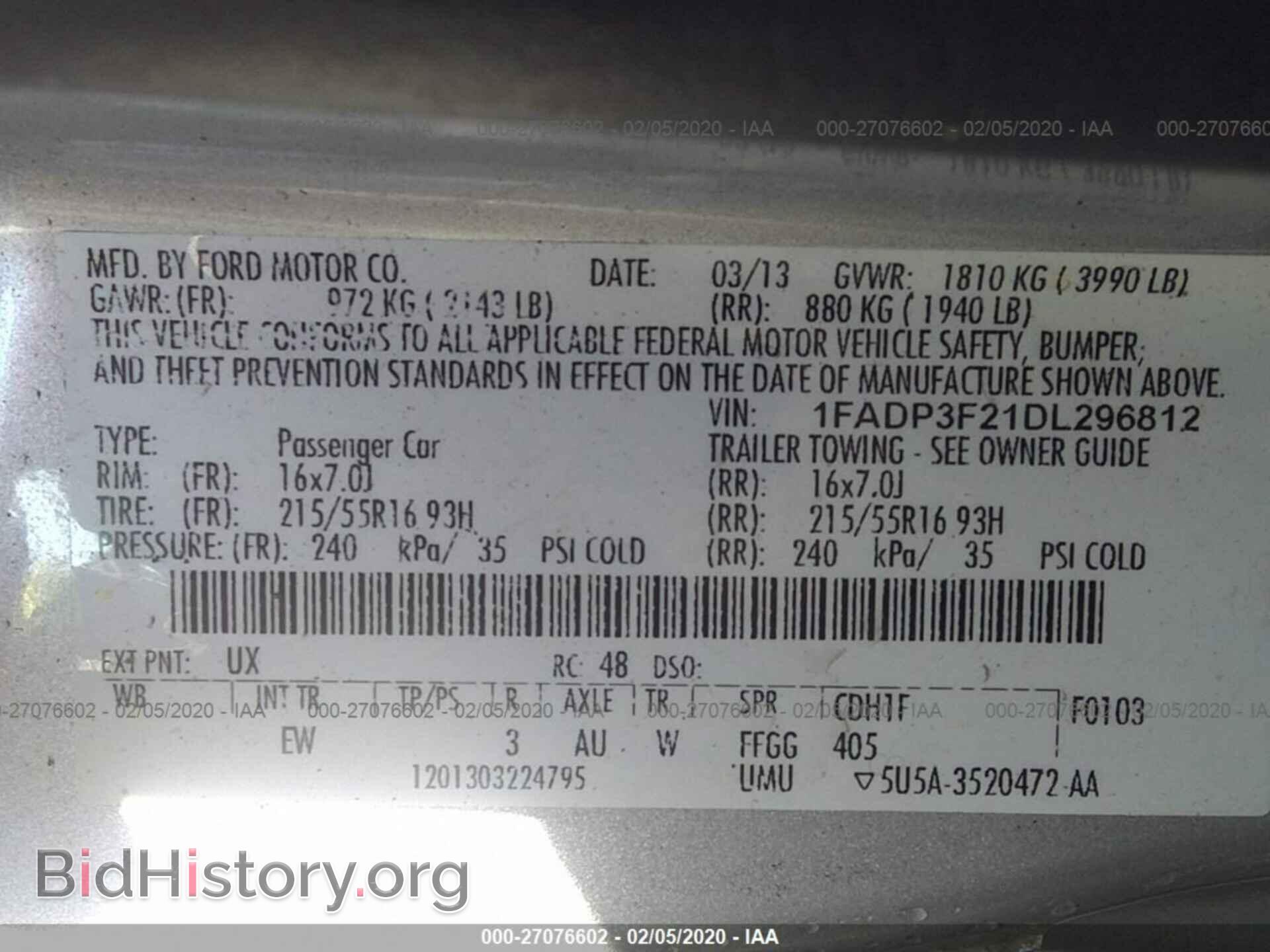 2013 FORD FOCUS - VIN: 1FADP3F21DL296812 - Photo 9