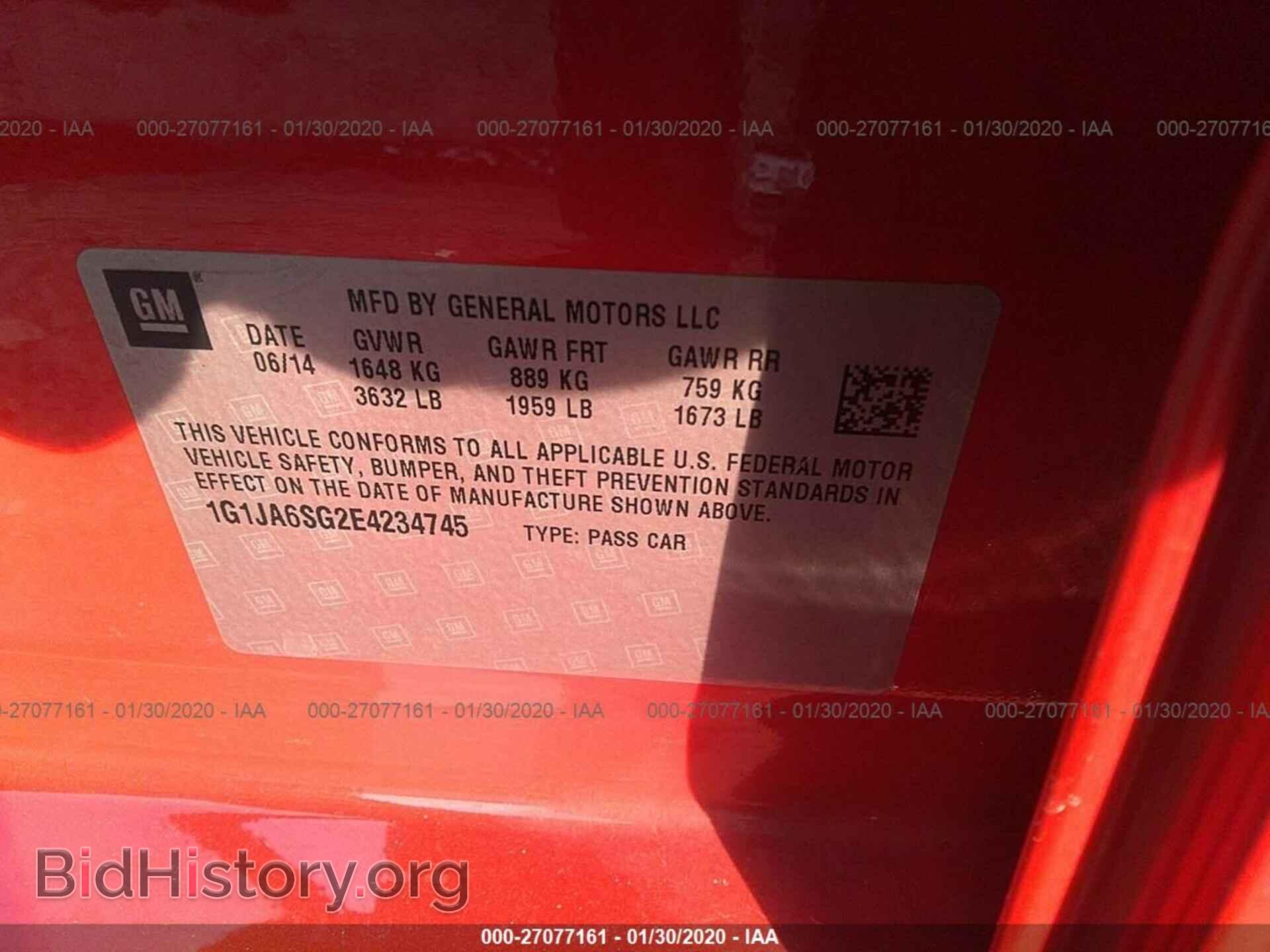 2014 CHEVROLET SONIC - VIN: 1G1JA6SG2E4234745 - Фото 9