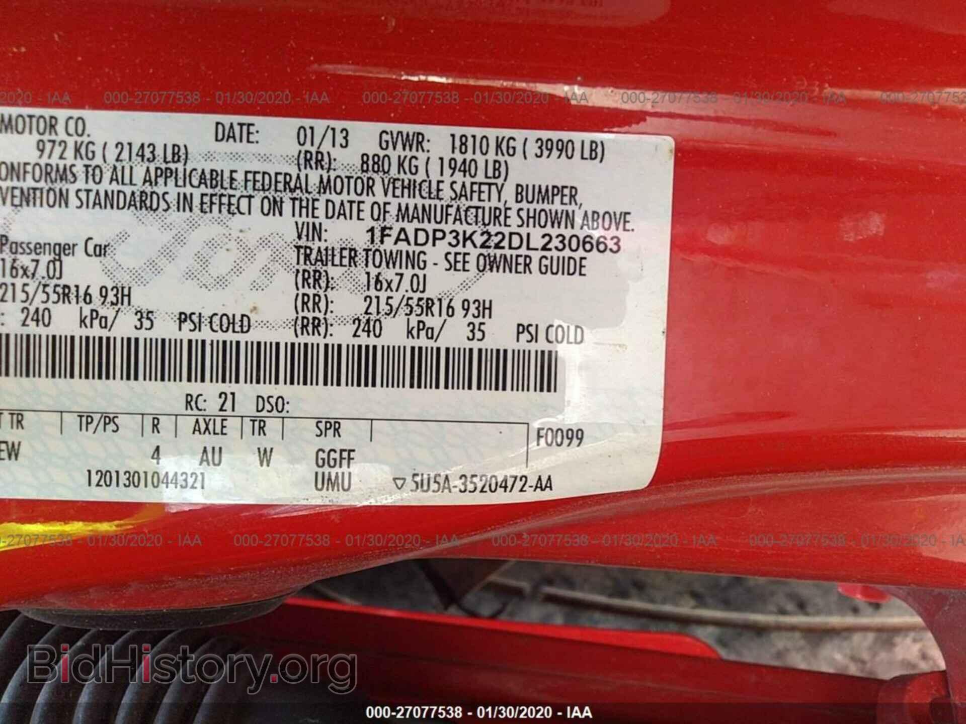 2013 FORD FOCUS - VIN: 1FADP3K22DL230663 - Фото 9