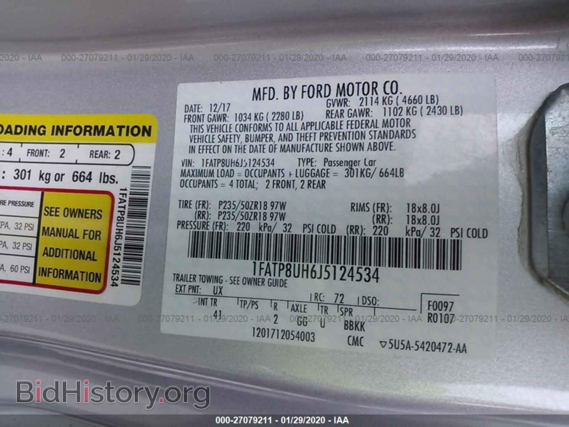 2018 FORD MUSTANG - VIN: 1FATP8UH6J5124534 - Фото 9