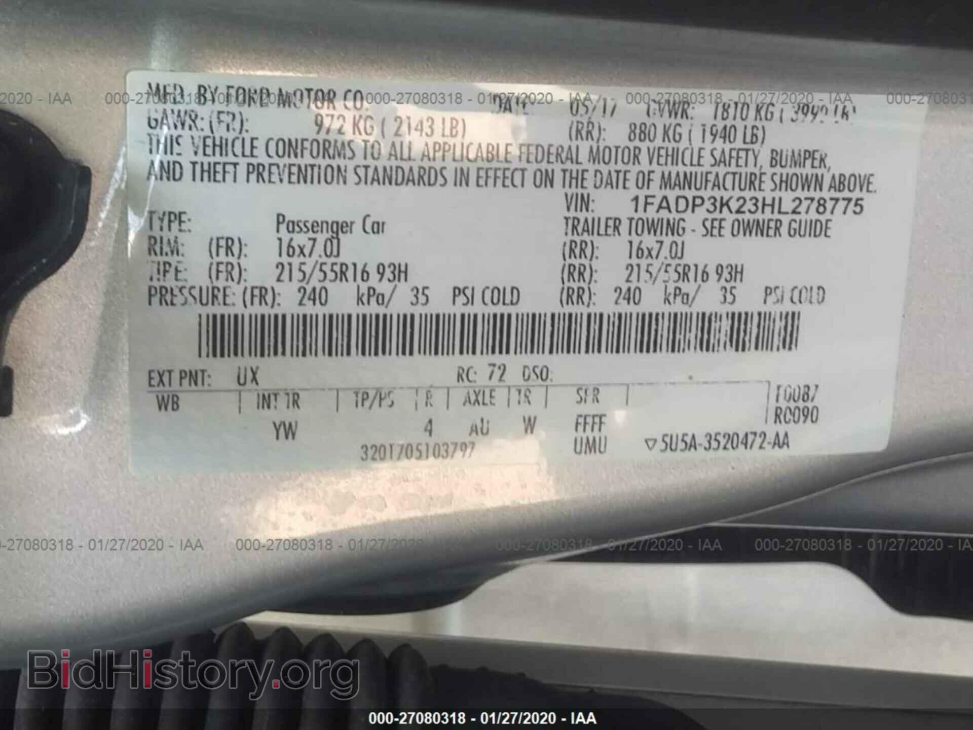 2017 FORD FOCUS - VIN: 1FADP3K23HL278775 - Photo 9